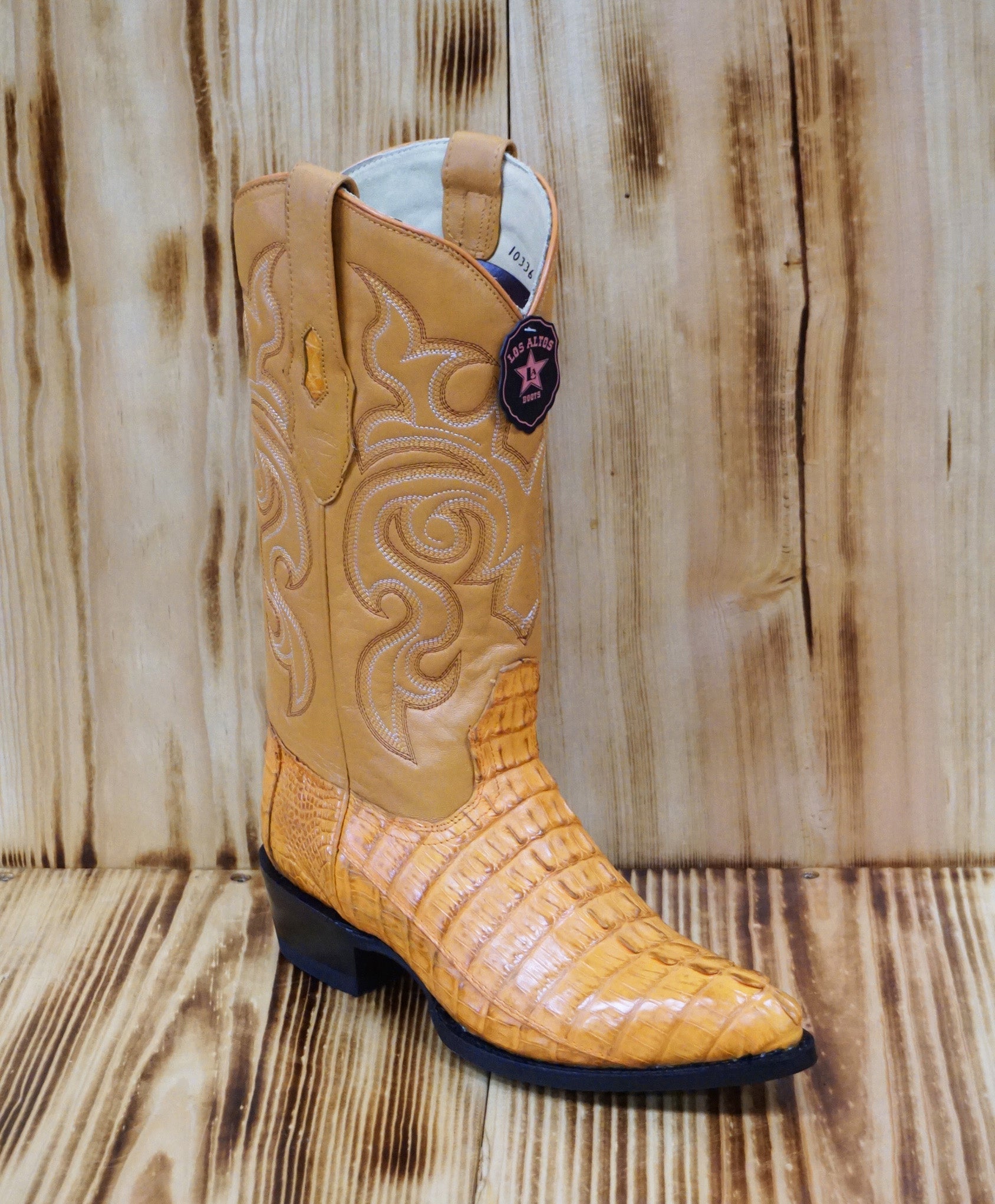 Los Altos Boots J-Toe Caiman Tail 990102 Buttercup