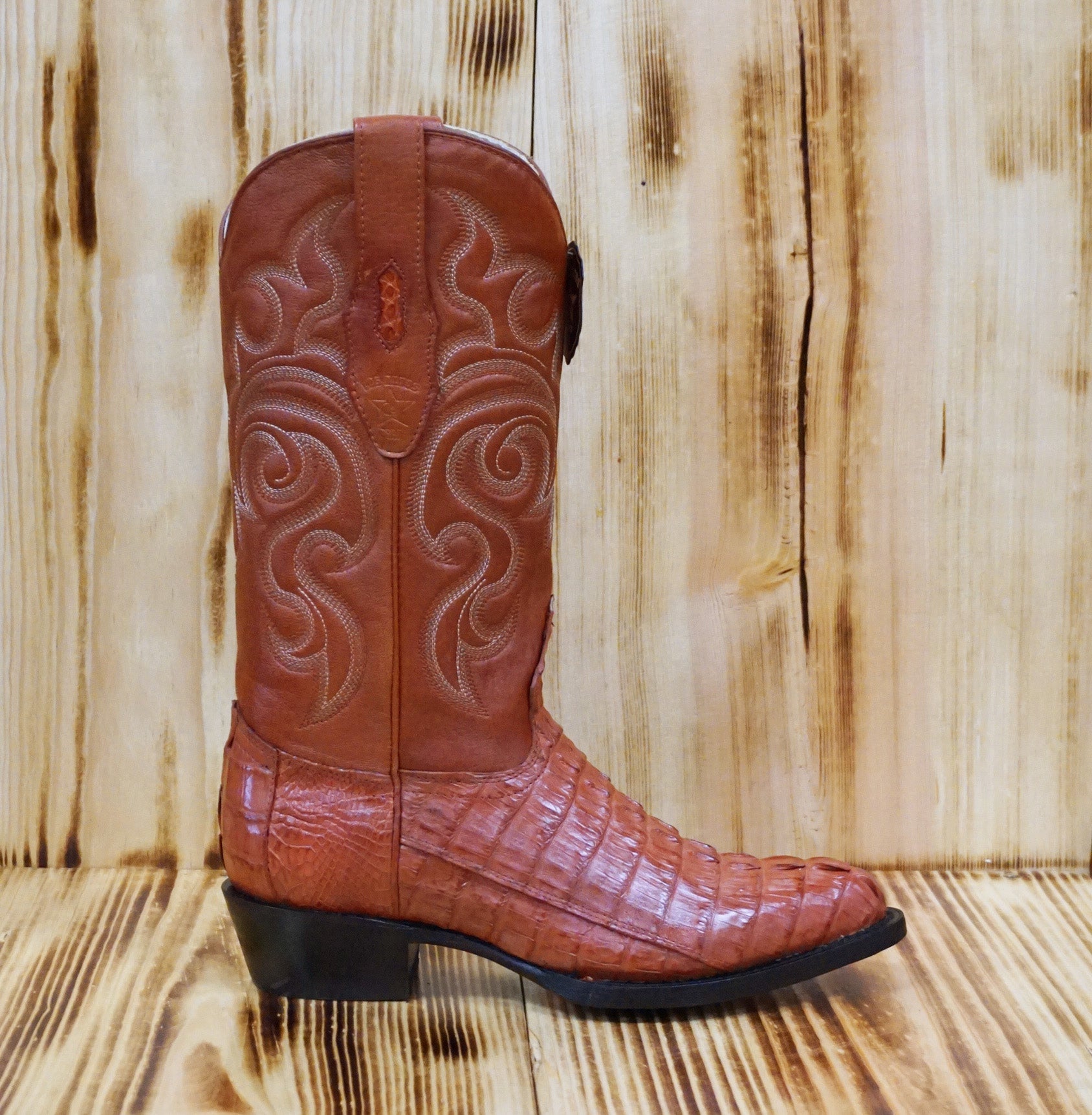 Los Altos Boots J-Toe Caiman Tail 990103 - Cognac