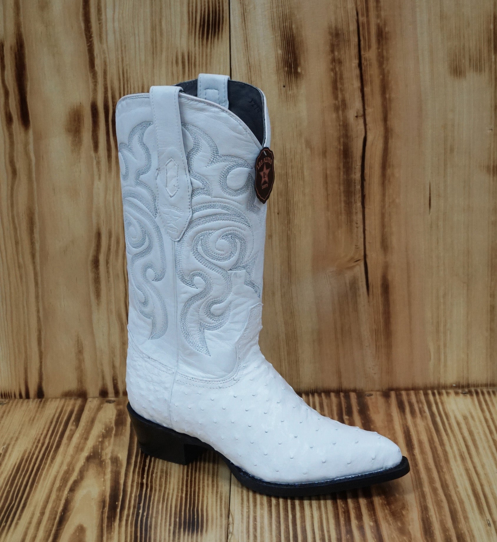 Los Altos Boots J-Toe Ostrich 990328- White
