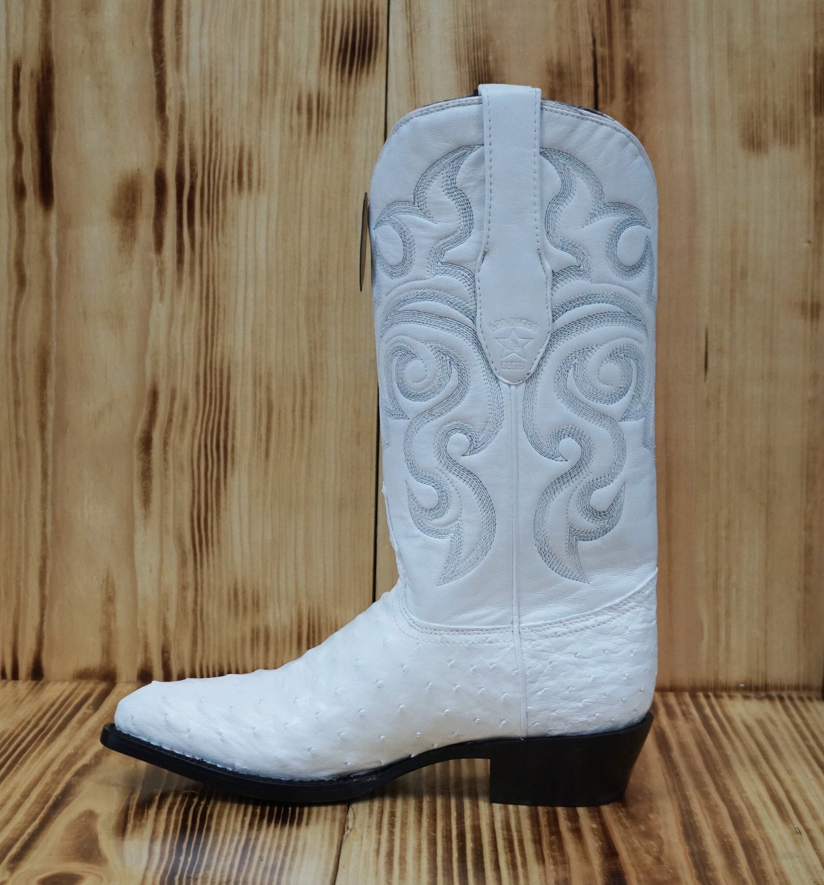 Los Altos Boots J-Toe Ostrich 990328- White