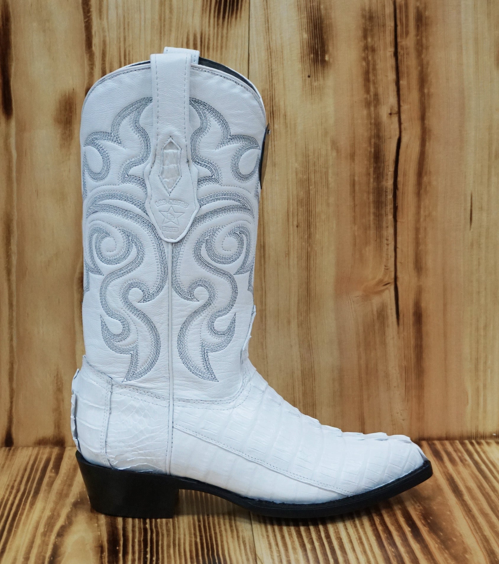 Los Altos Boots J-Toe Caiman Tail 990128 - White