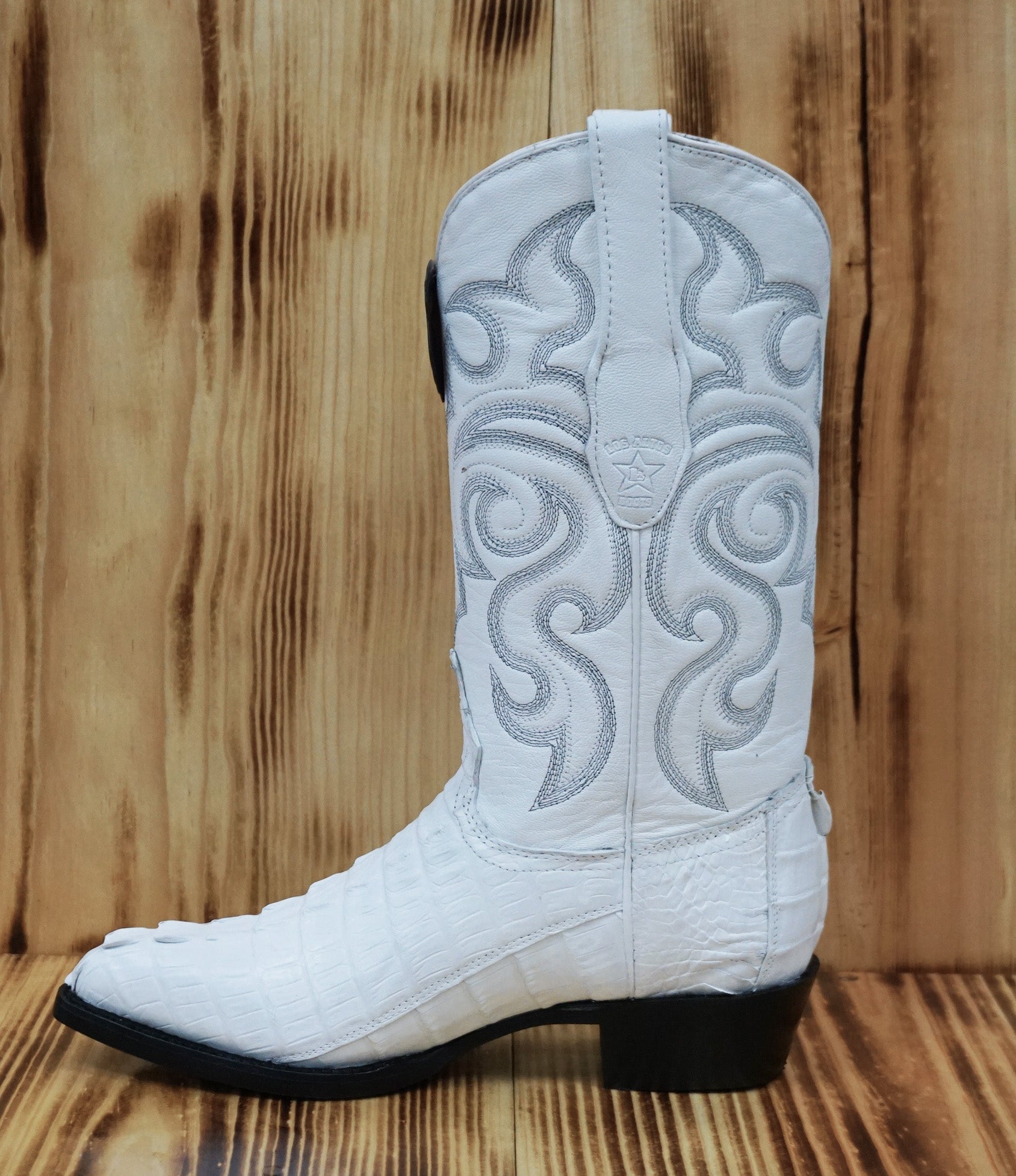 Los Altos Boots J-Toe Caiman Tail 990128 - White