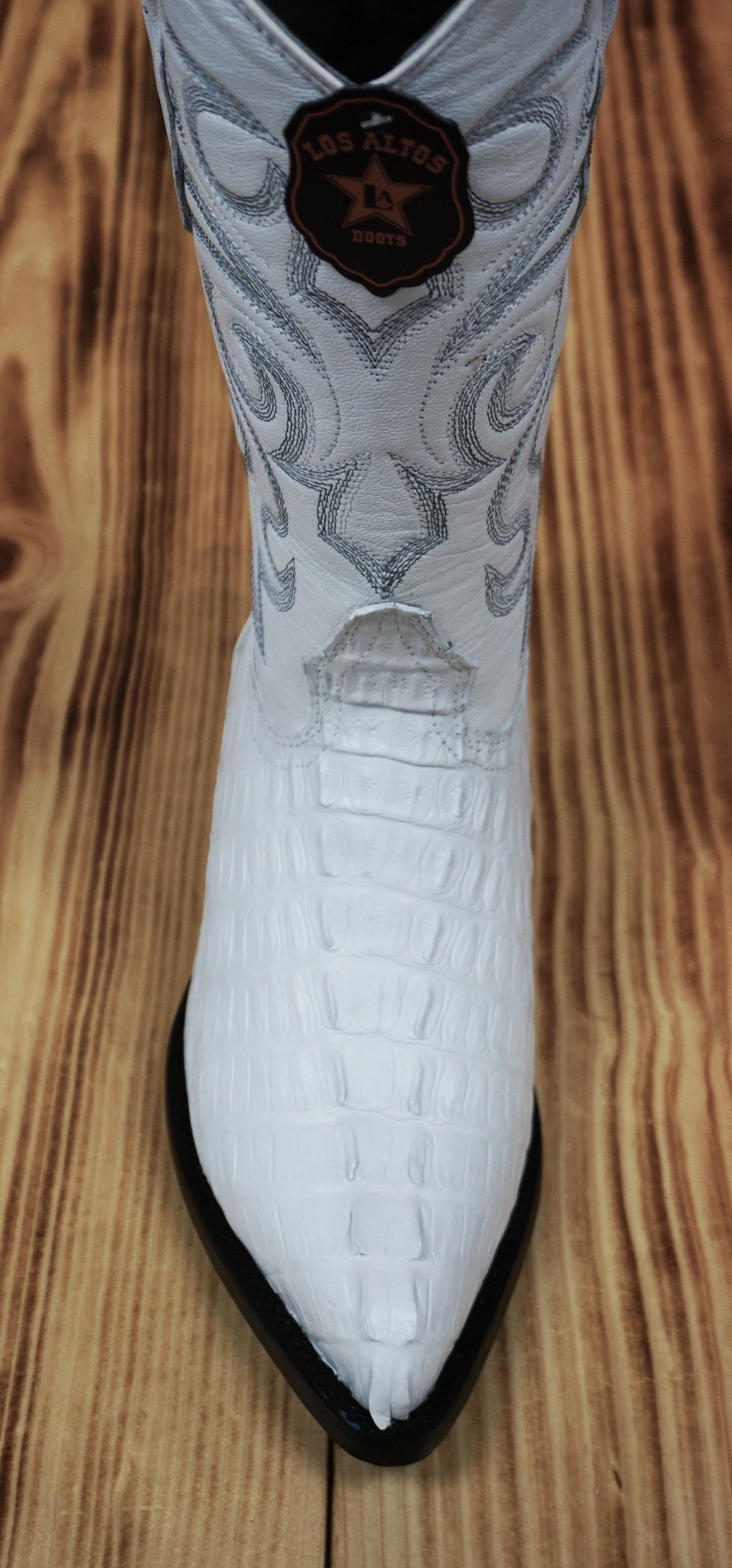 Los Altos Boots J-Toe Caiman Tail 990128 - White