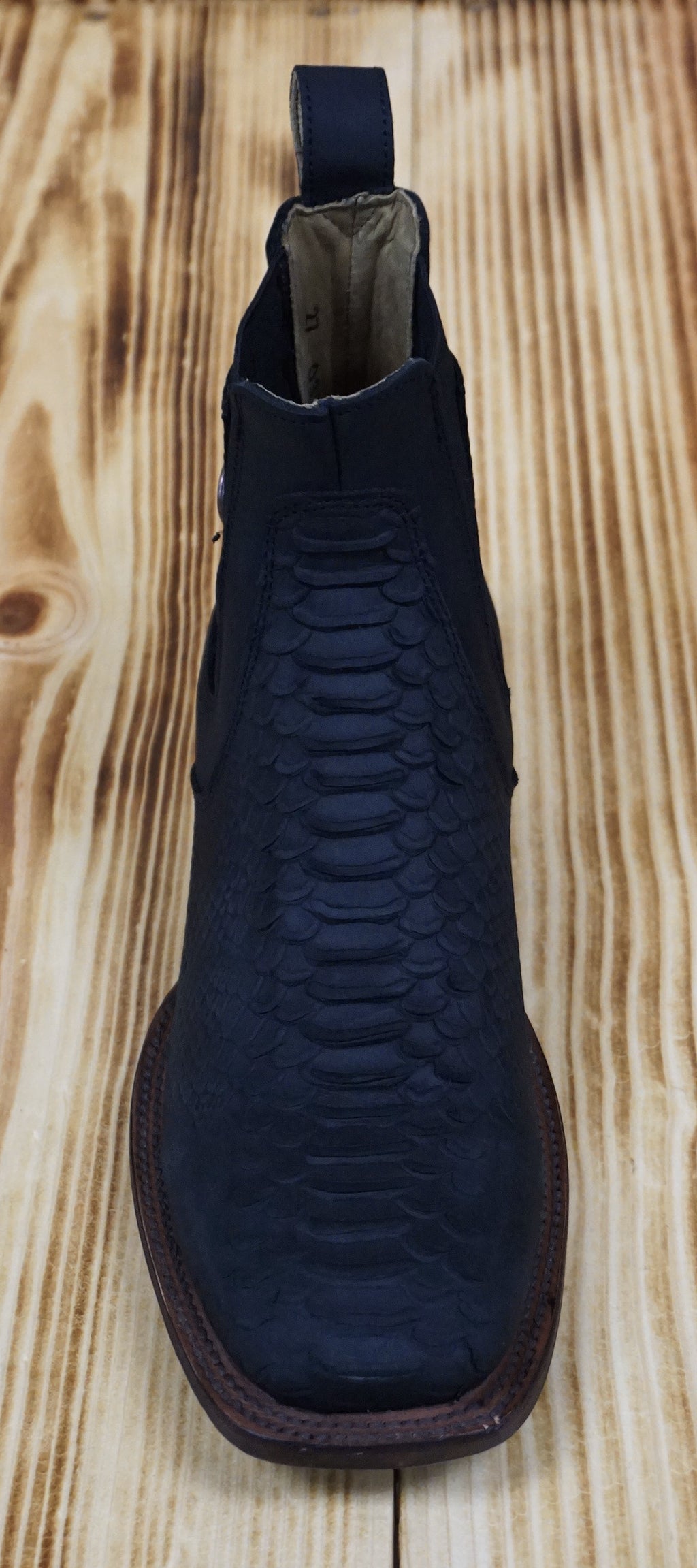 Good American Python Print Boot Hooch Men's Python Print Short Boot 800 /R6305- Nobuck Black