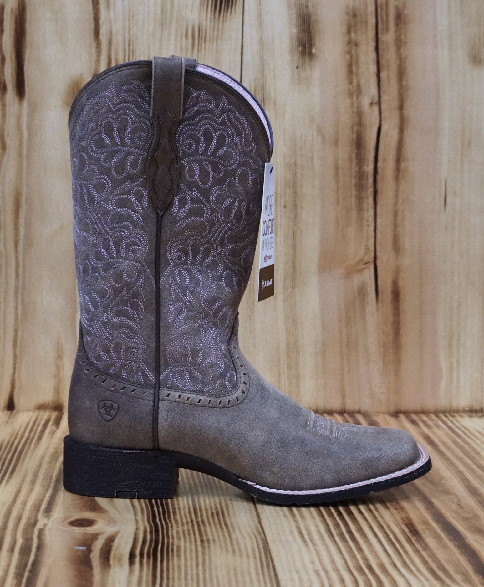 Ariat Women's Round Up Remuda Wide Square Toe 10019906 - Brown Bomber