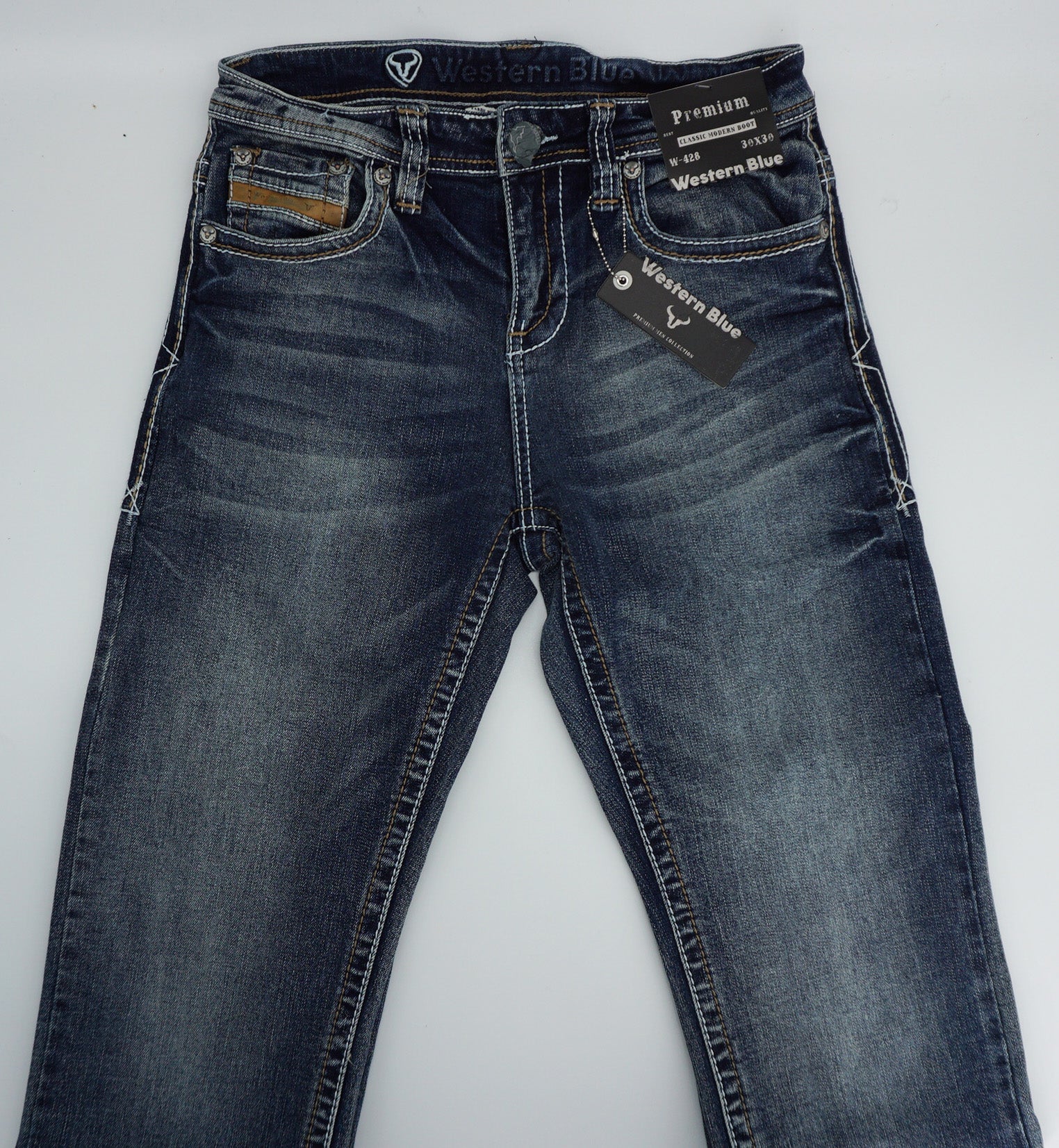 Western Blue Men's Classic Modern Boot Jeans 428h