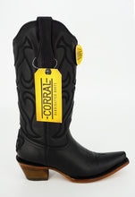 Cargar imagen en el visor de la galería, Corral Women&#39;s Boot Snip Toe Z5072 Stitch Pattern &amp; Inlay Pullstraps - Black
