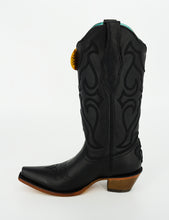 Cargar imagen en el visor de la galería, Corral Women&#39;s Boot Snip Toe Z5072 Stitch Pattern &amp; Inlay Pullstraps - Black
