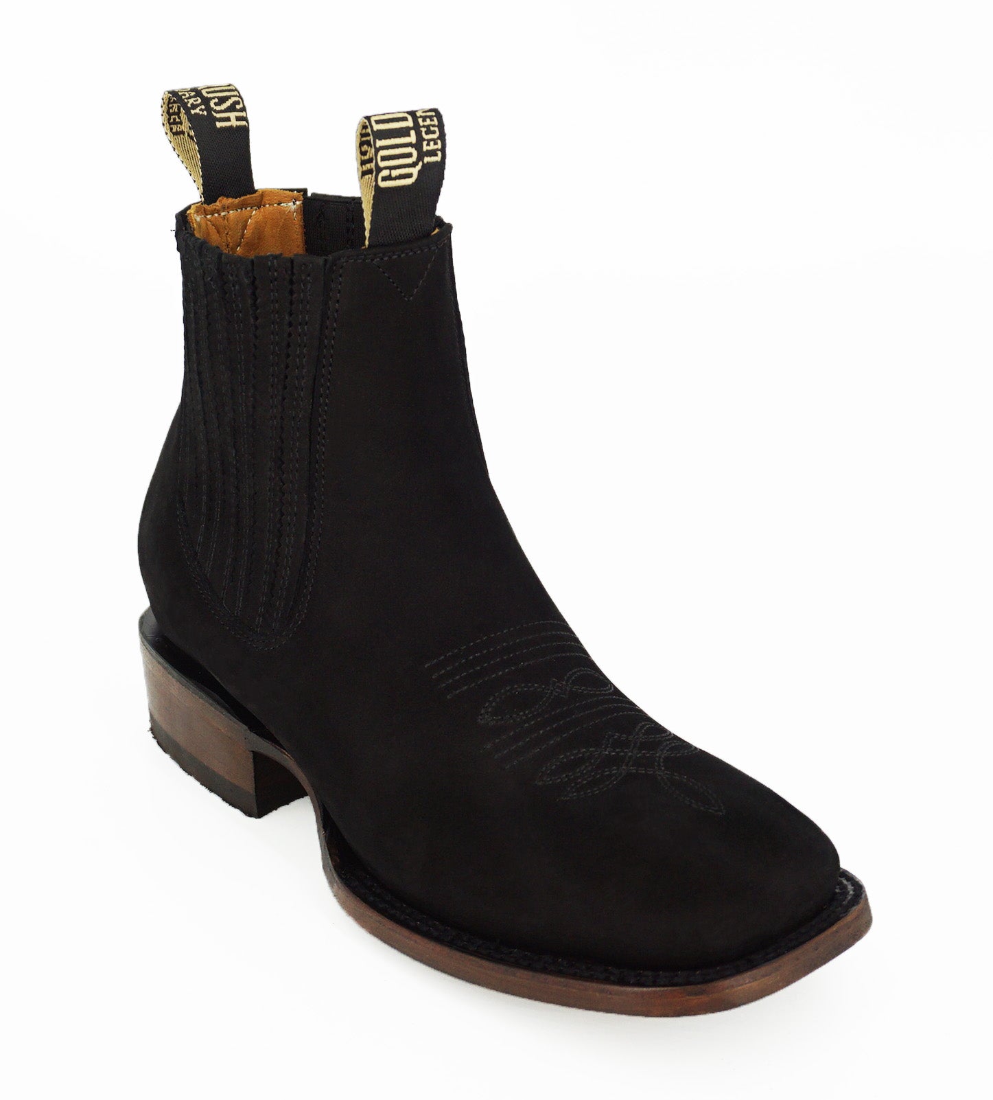 Gold Rush Men's Short Boot IST143C or 1S0143- Nobuck Negro