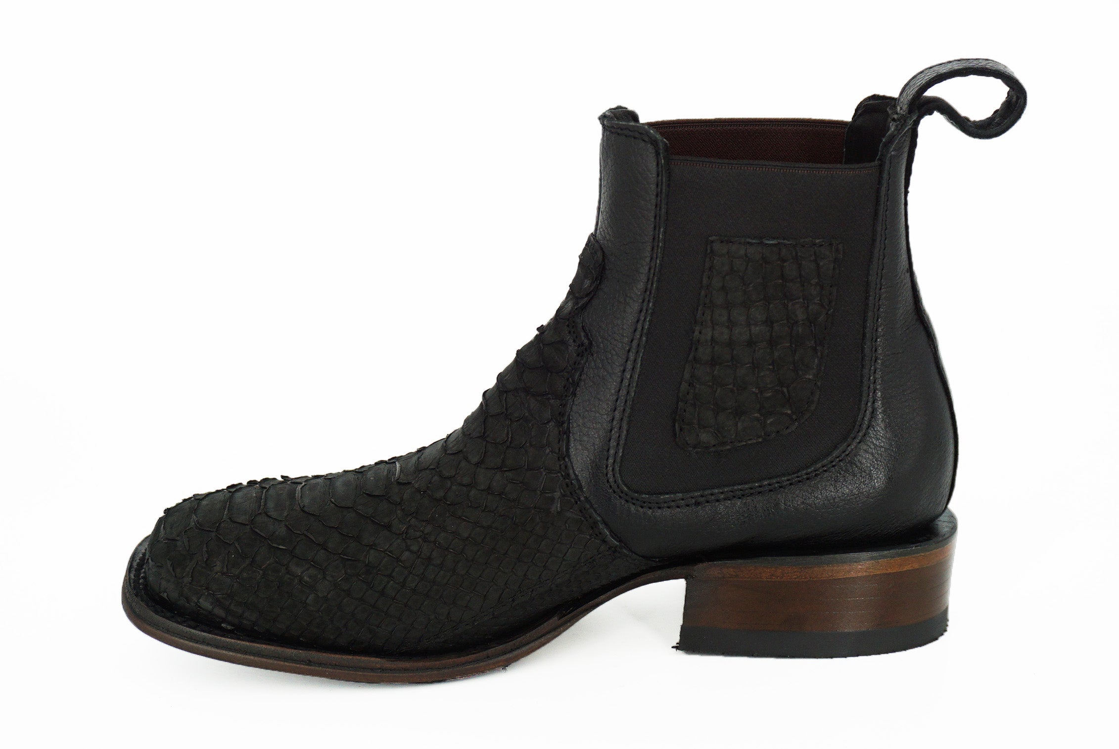 Vestigium Short Boot 82BN5705 Python - Nobuck Black