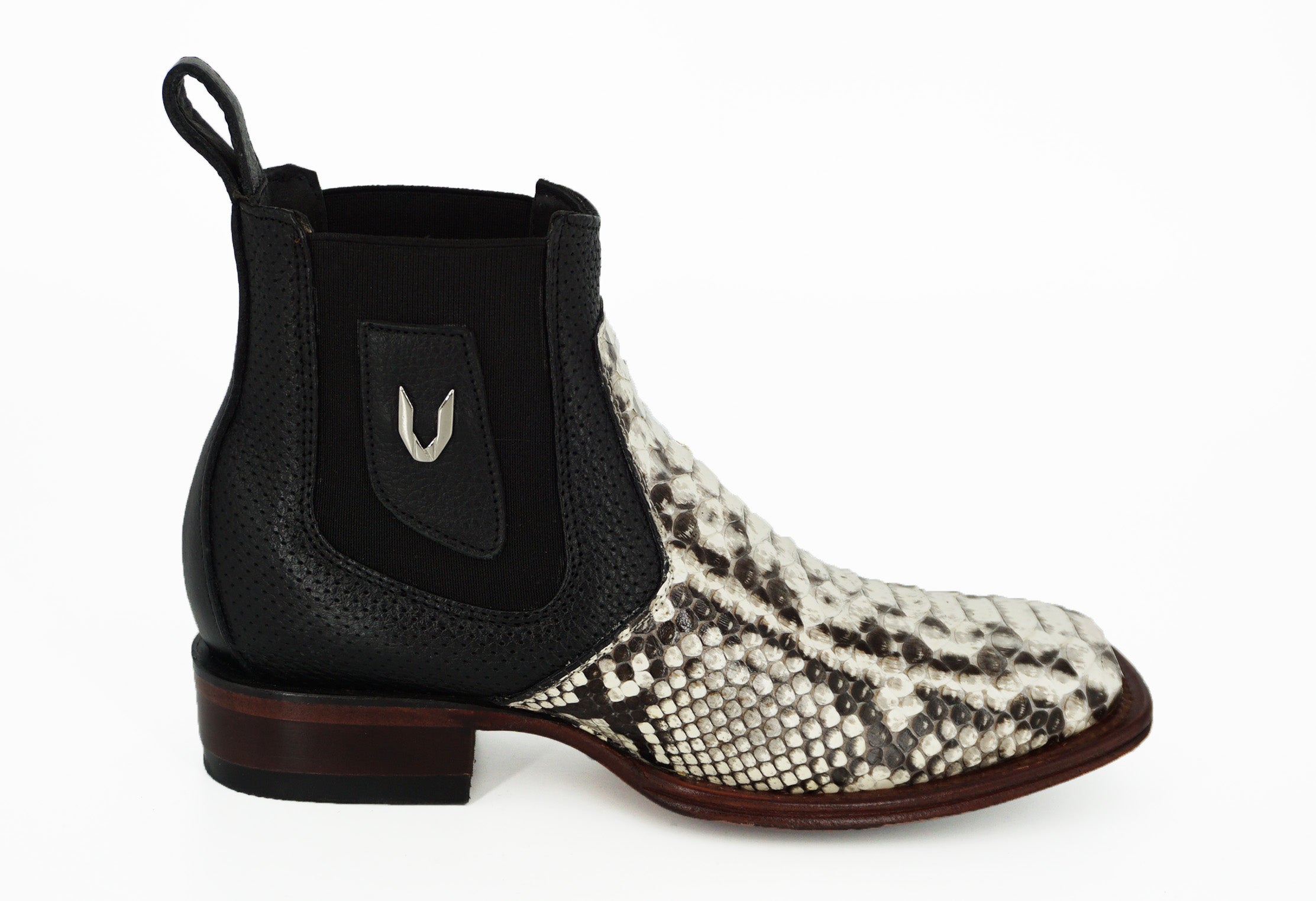 Vestigium Wide Square Toe Short Boot 82B5749 Python - Natural