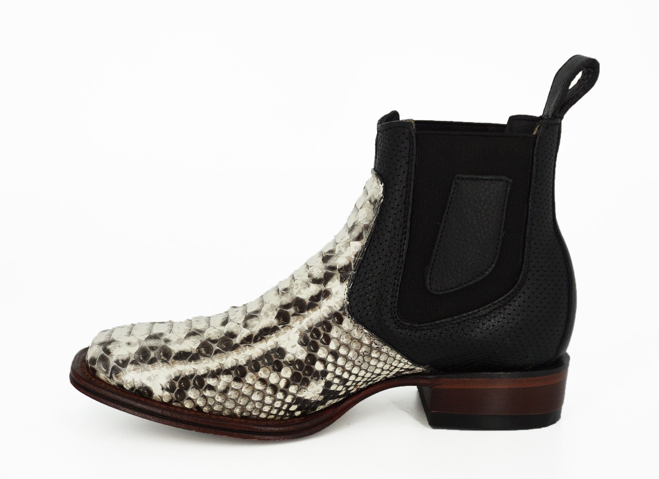 Vestigium Wide Square Toe Short Boot 82B5749 Python - Natural