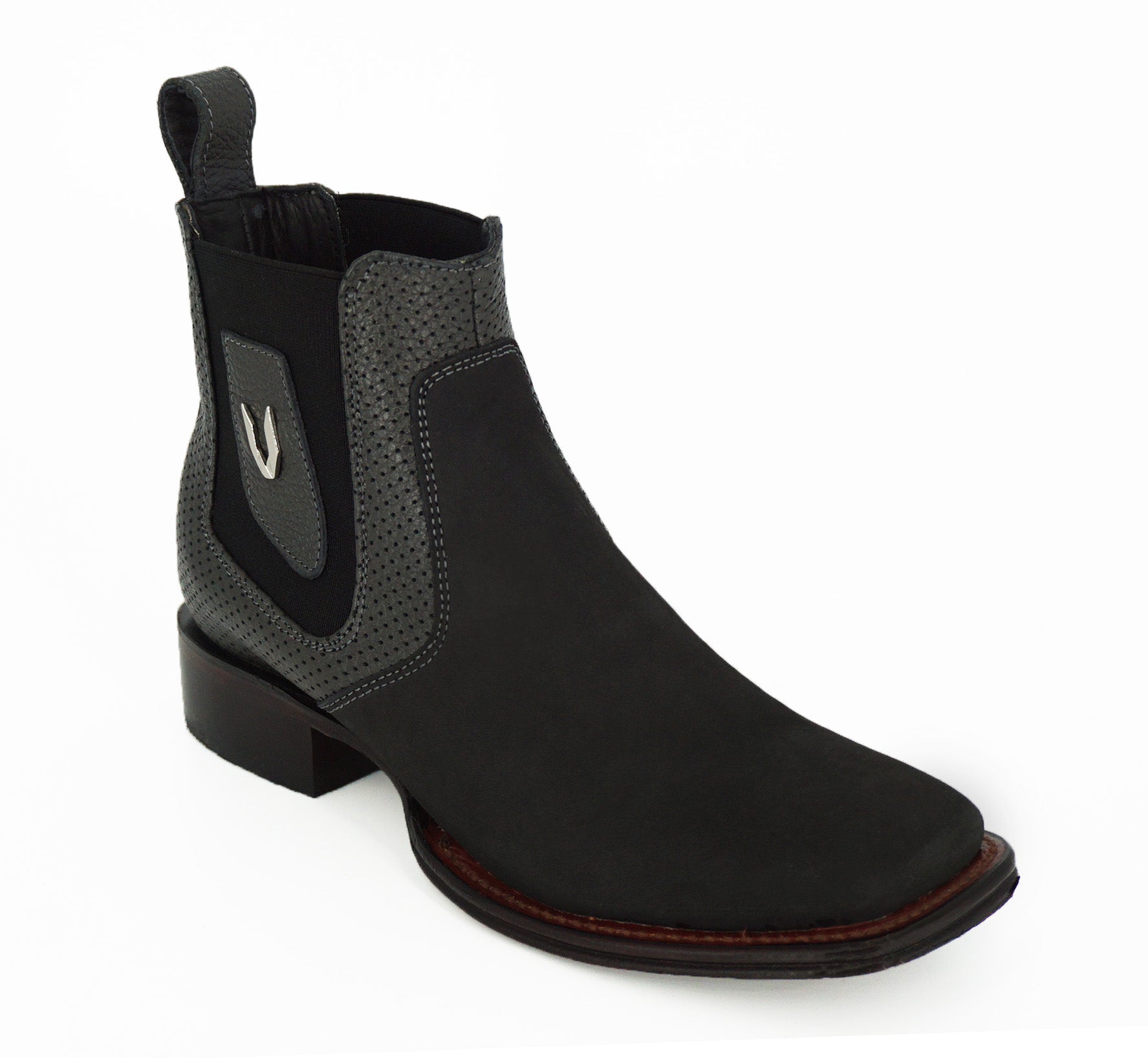 Vestigium Wide Square Toe Short Boot 82B6309 - Nobuck Gray