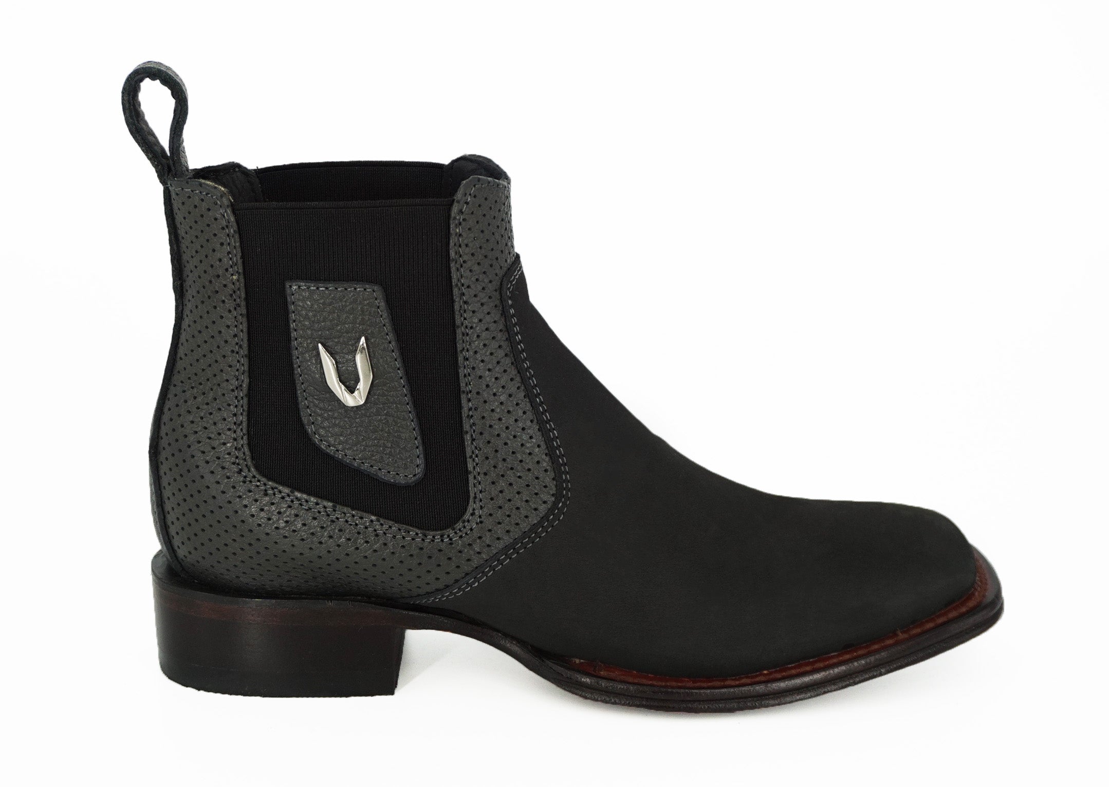 Vestigium Wide Square Toe Short Boot 82B6309 - Nobuck Gray