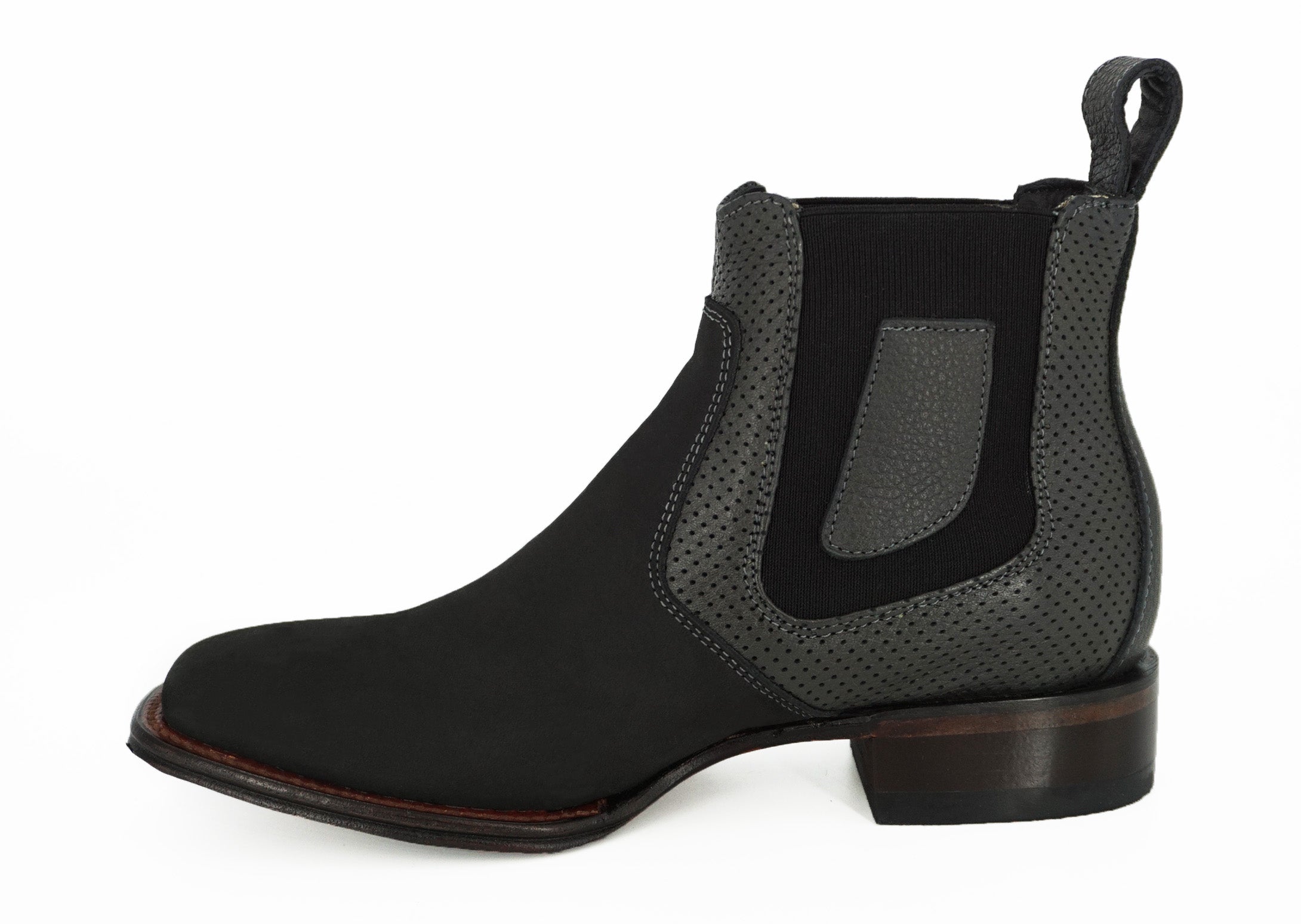 Vestigium Wide Square Toe Short Boot 82B6309 - Nobuck Gray