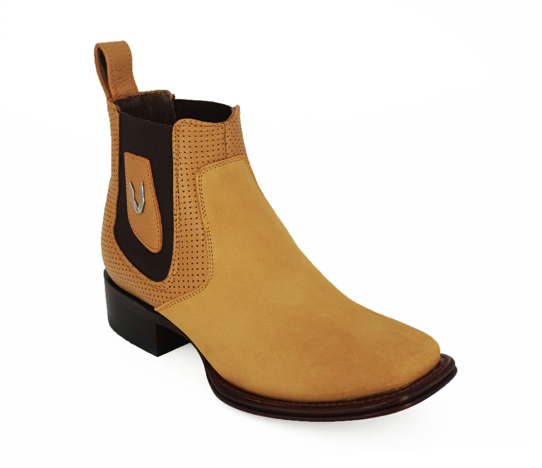 Vestigium Wide Square Toe Short Boot 82B6351  Nobuck - Honey