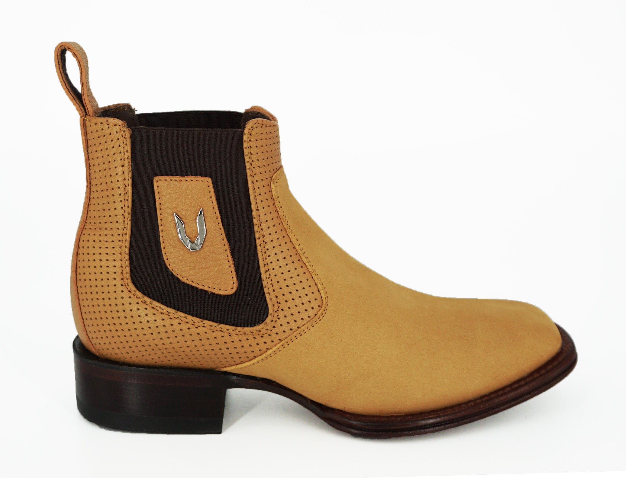 Vestigium Wide Square Toe Short Boot 82B6351  Nobuck - Honey