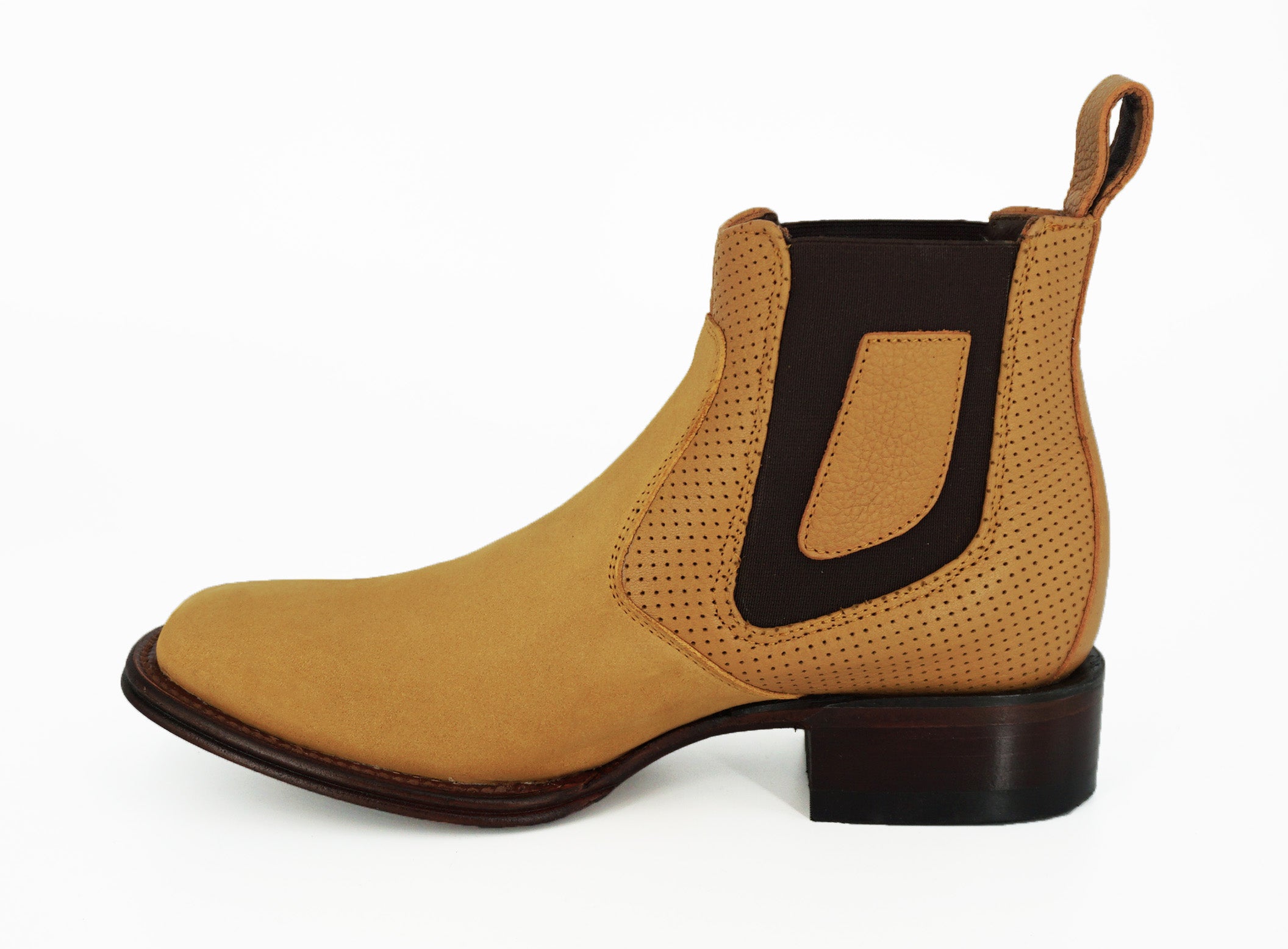 Vestigium Wide Square Toe Short Boot 82B6351  Nobuck - Honey