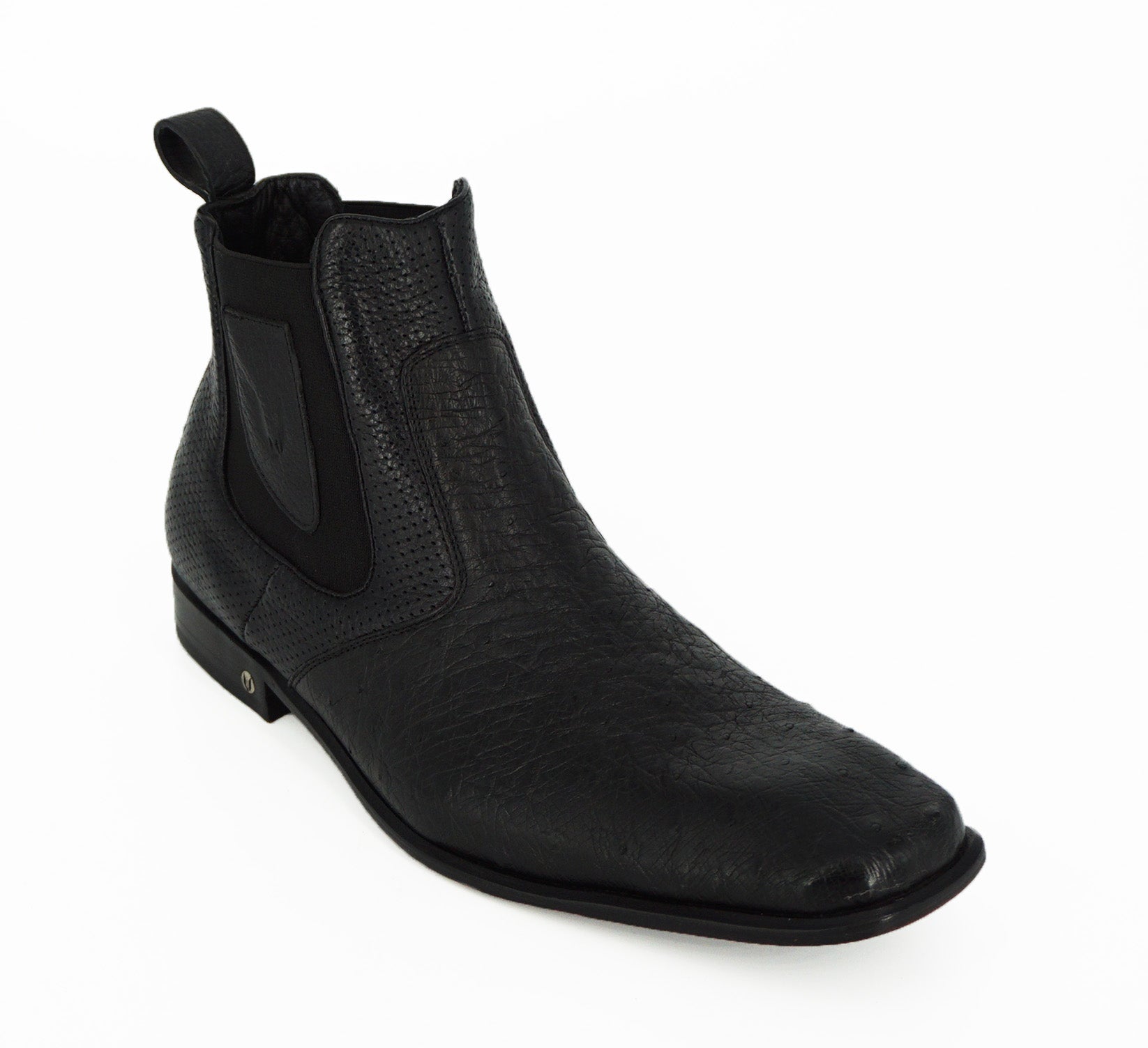 Vestigium Short Boot Smooth Ostrich BV010405 - Black