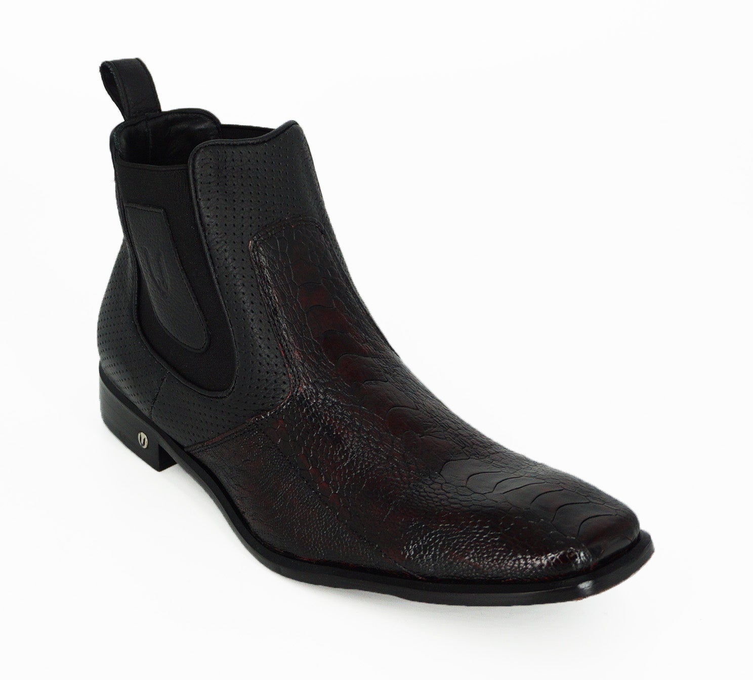 Vestigium Chelsea Boot Ostrich Leg BV010518 - Black Cherry