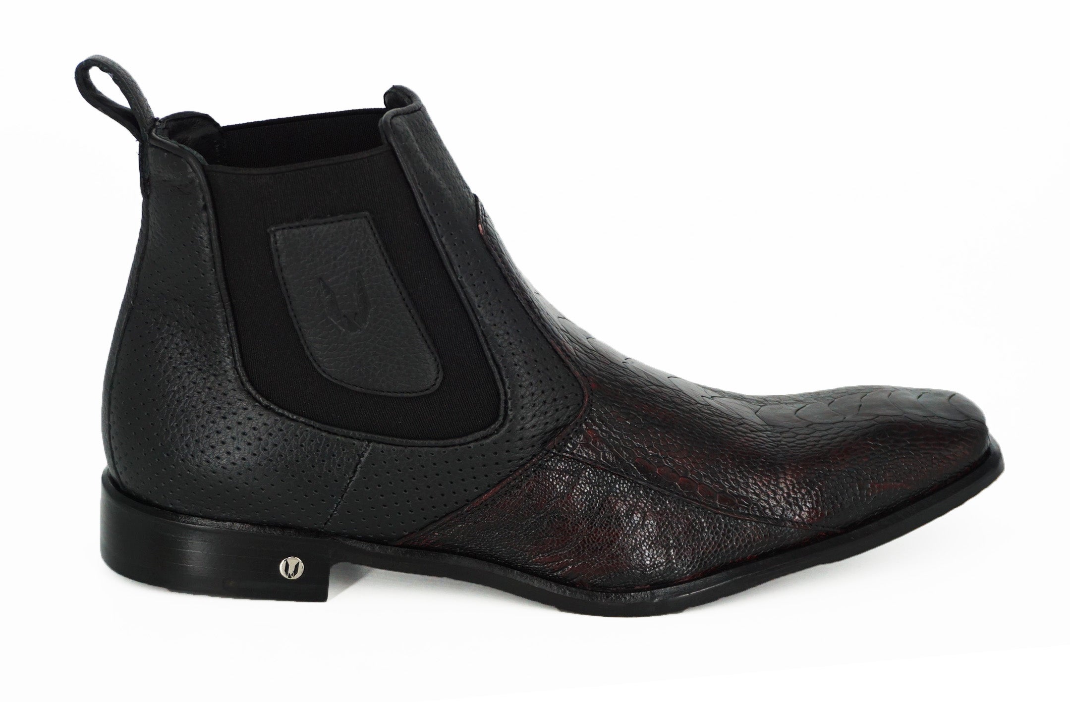 Vestigium Chelsea Boot Ostrich Leg BV010518 - Black Cherry