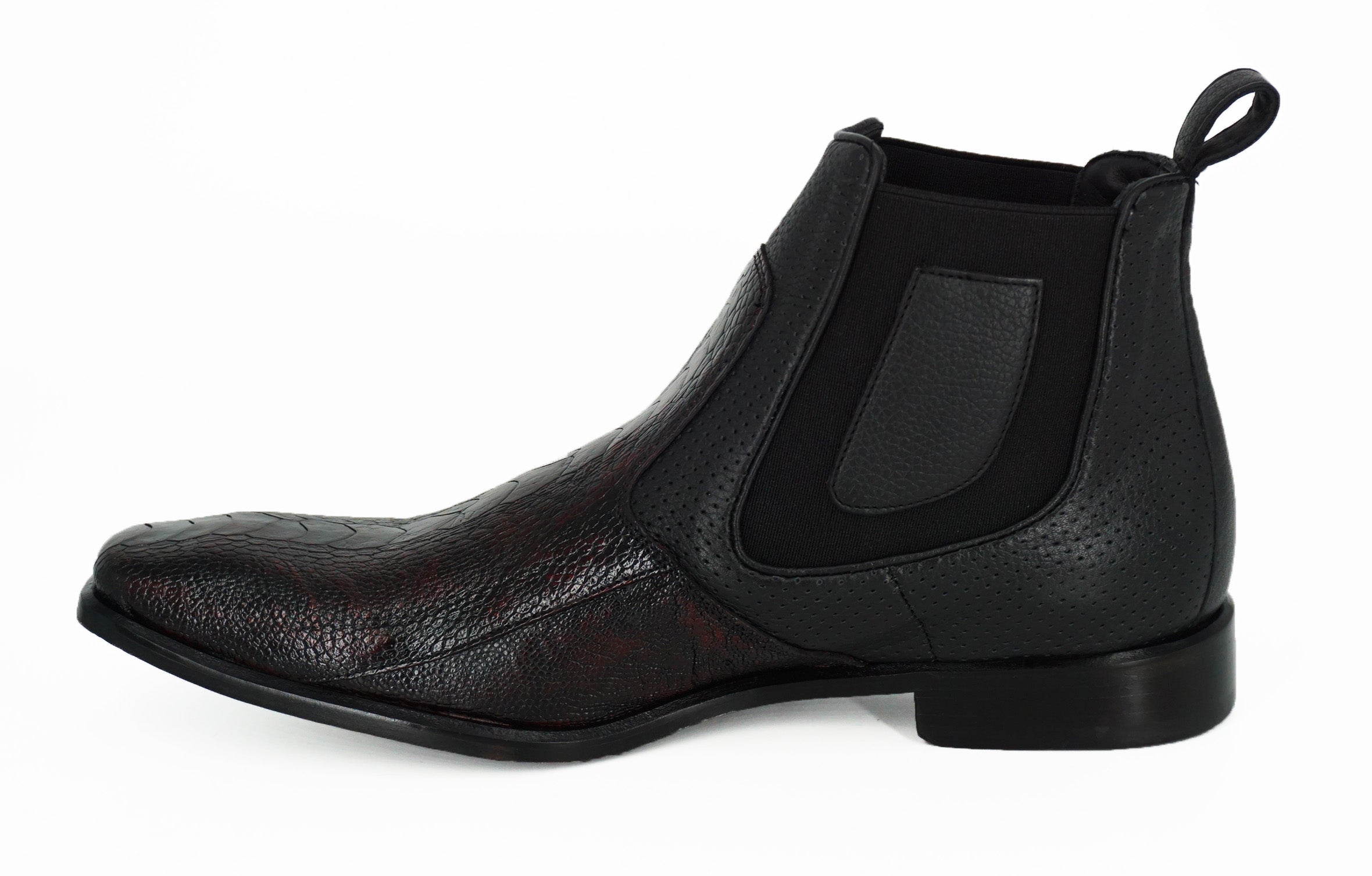 Vestigium Chelsea Boot Ostrich Leg BV010518 - Black Cherry