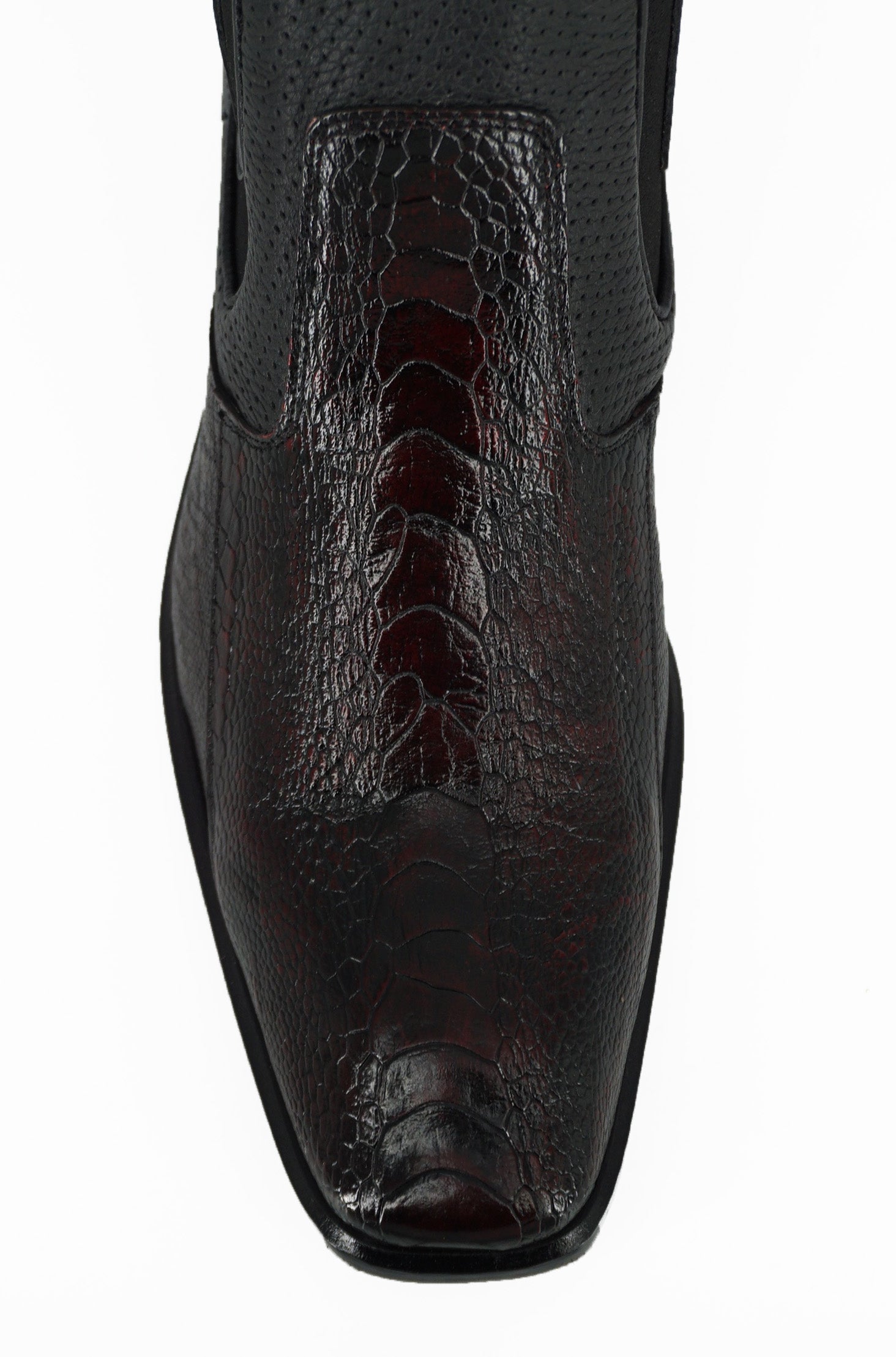 Vestigium Chelsea Boot Ostrich Leg BV010518 - Black Cherry