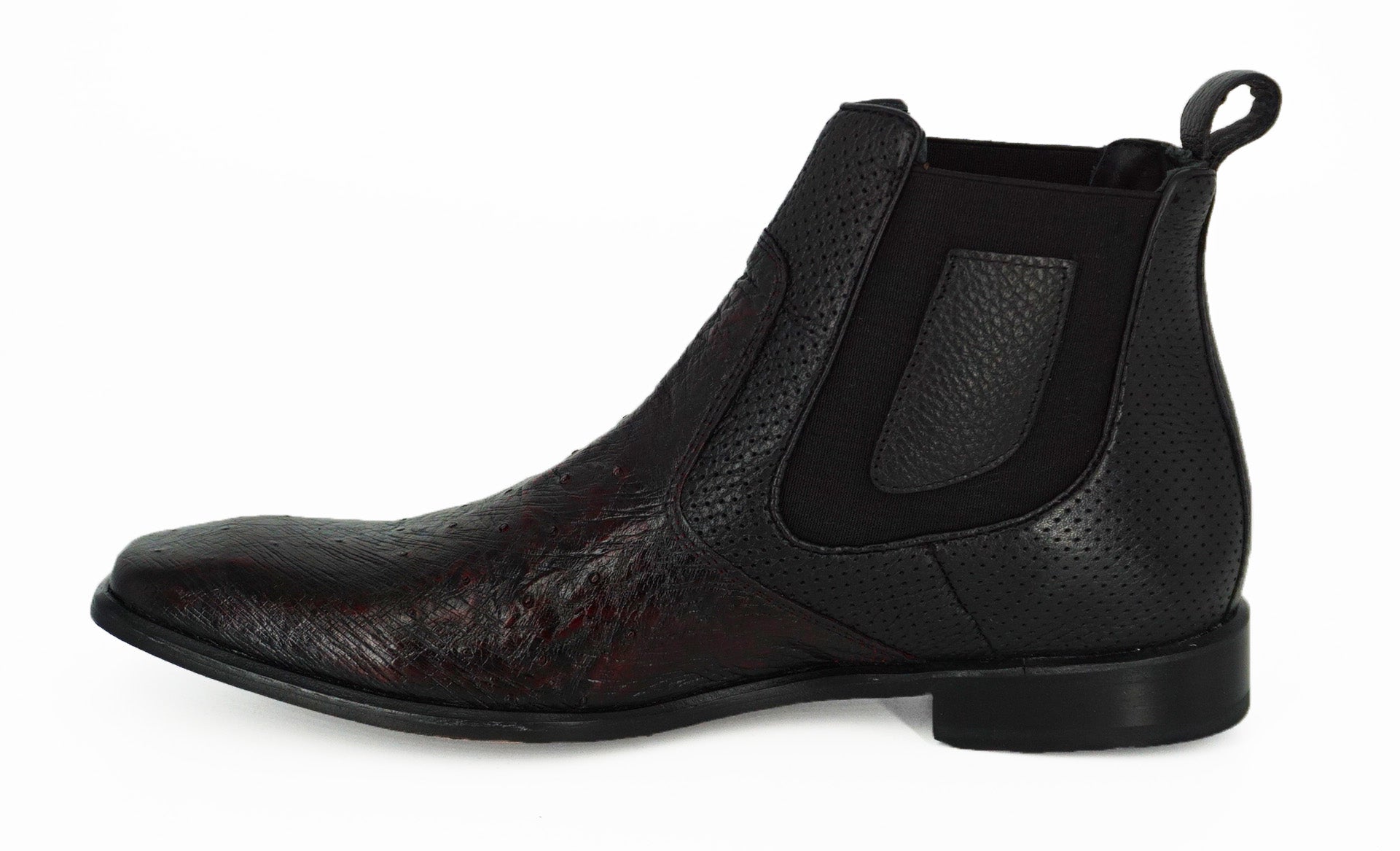 Vestigium Chelsea Boot Smooth Ostrich BV010418 - Black Cherry