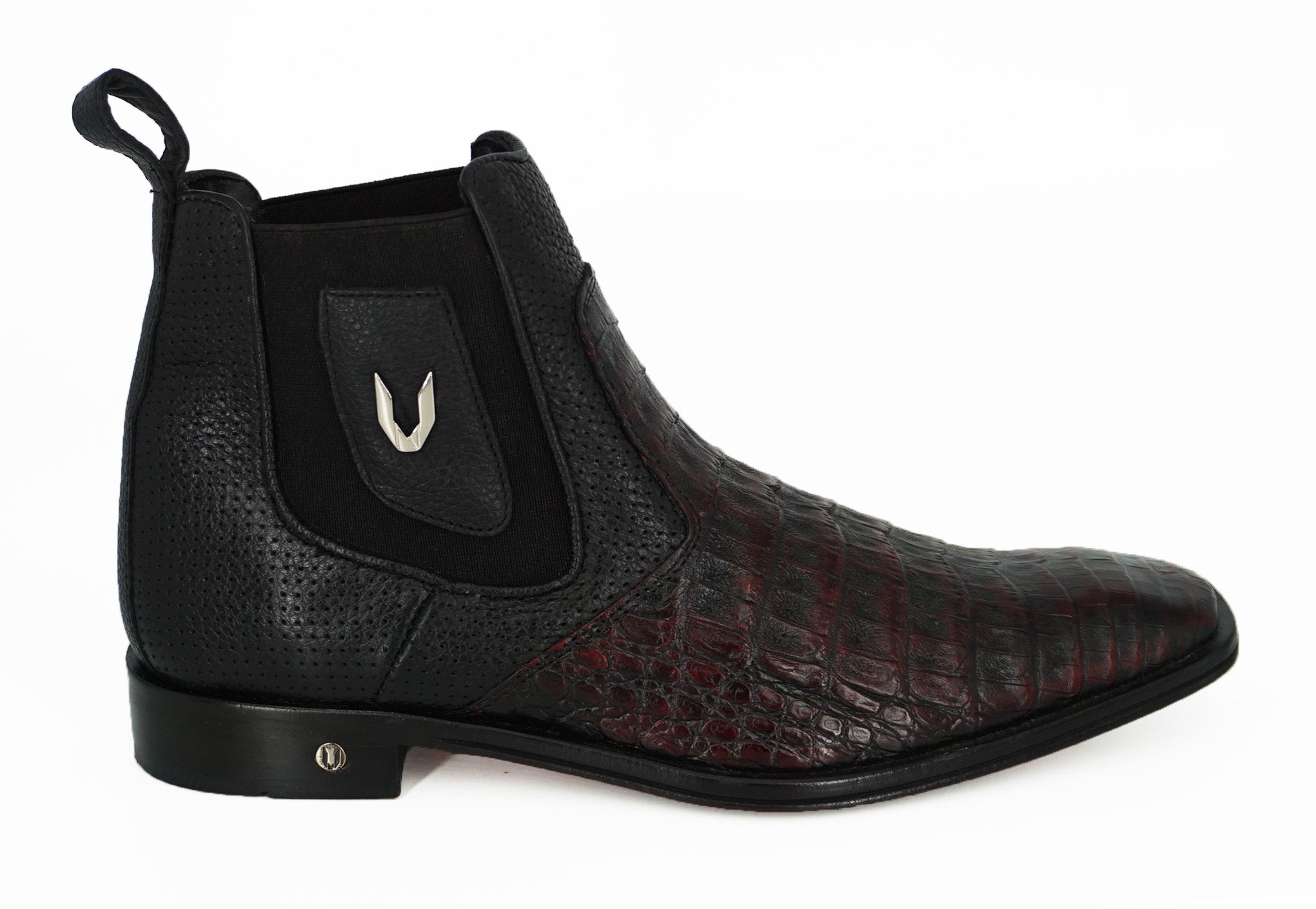 Vestigium Chelsea Boot Caiman Belly BV018218 - Black Cherry