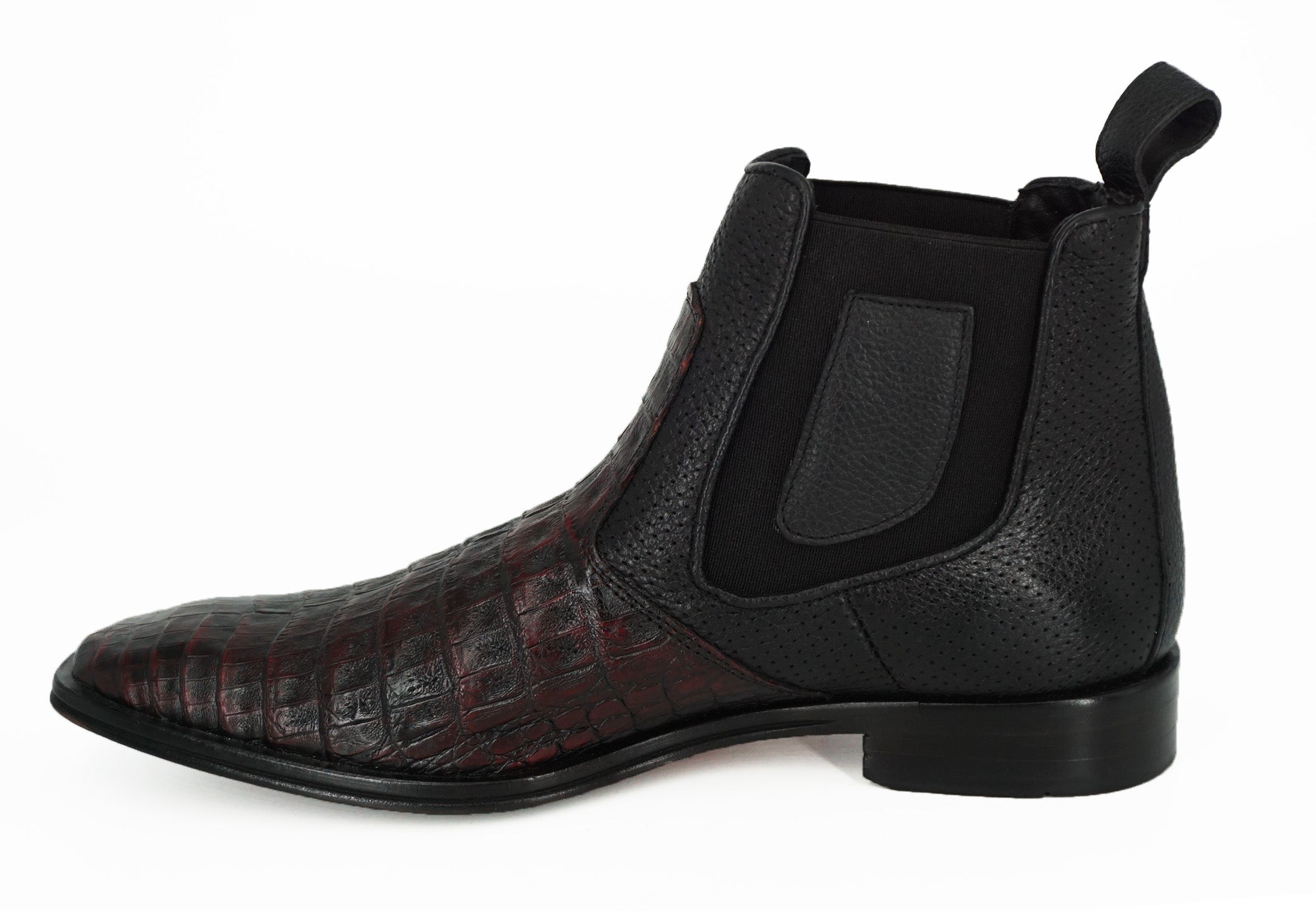 Vestigium Chelsea Boot Caiman Belly BV018218 - Black Cherry