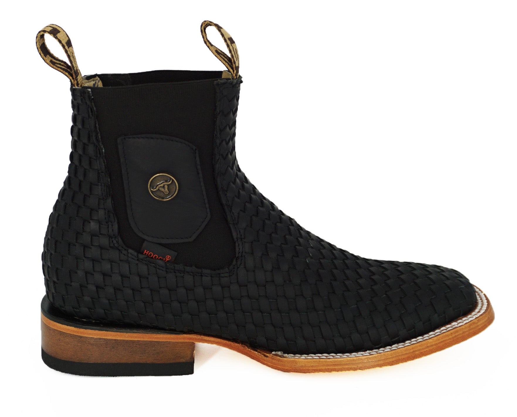 Hooch Men's Square Toe Short Boot H423105 - Black