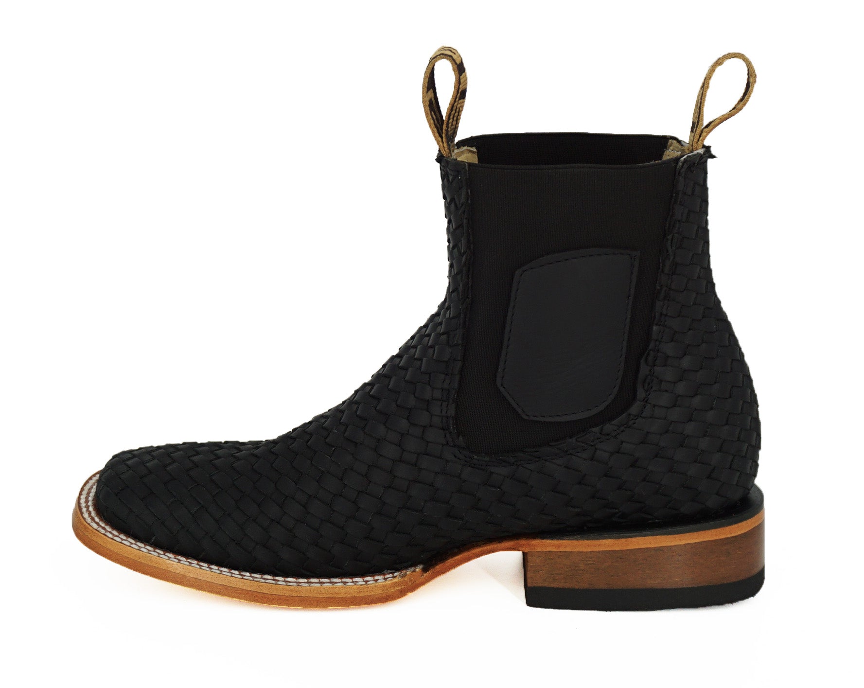 Hooch Men's Square Toe Short Boot H423105 - Black