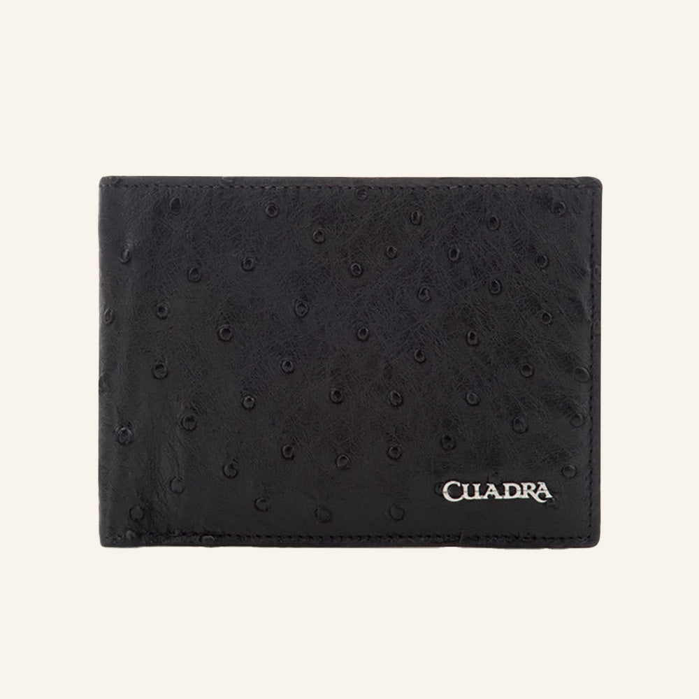 Cuadra Men's Black Ostrich Wallet DU469