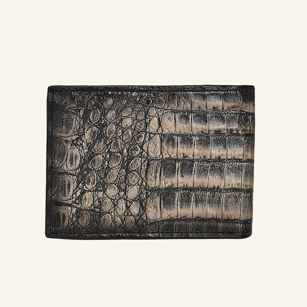 Cuadra Men's Atlantio Black Caiman Wallet DU546