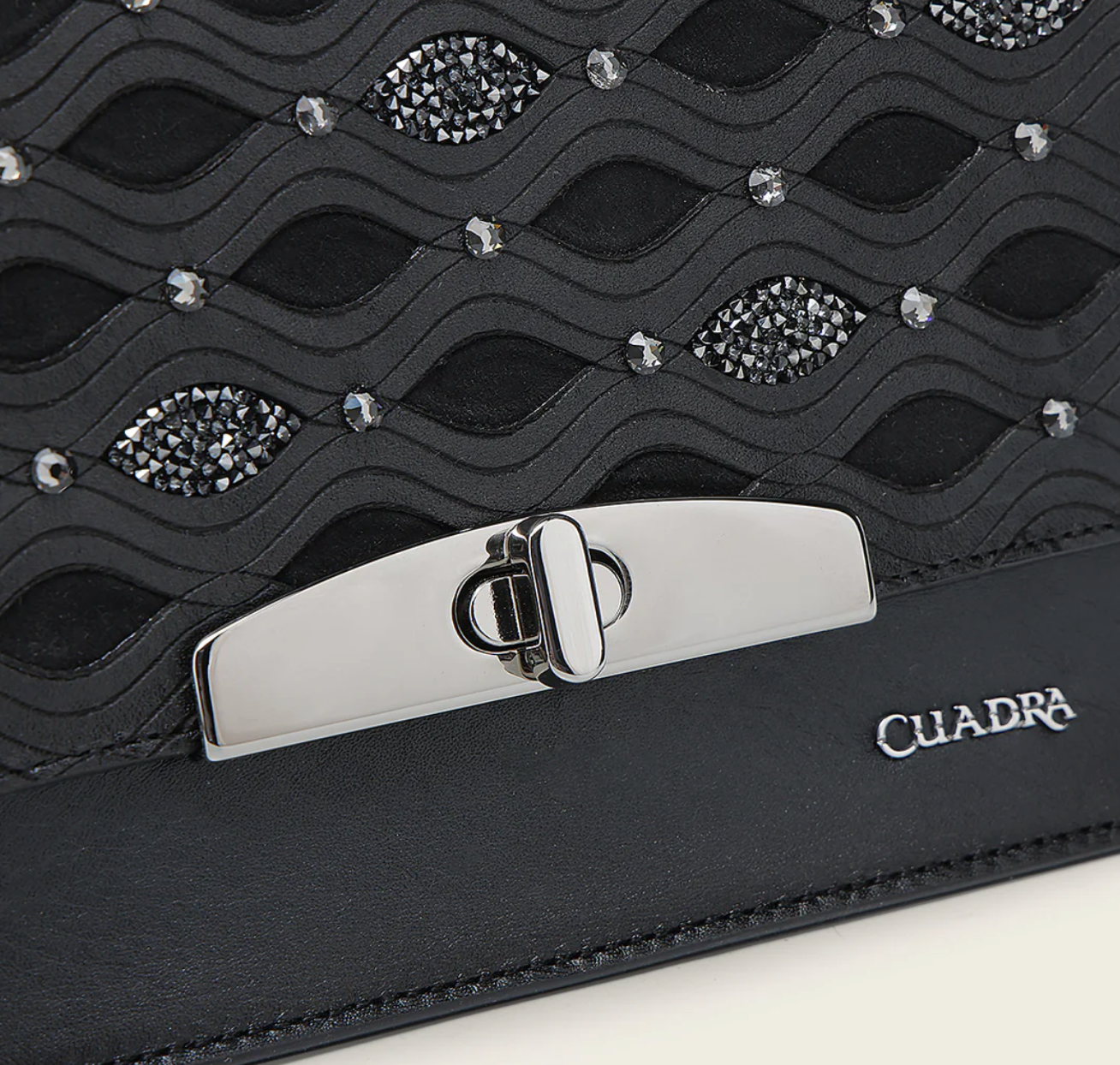 Cuadra Black Laser ans Studs Handbag DU693