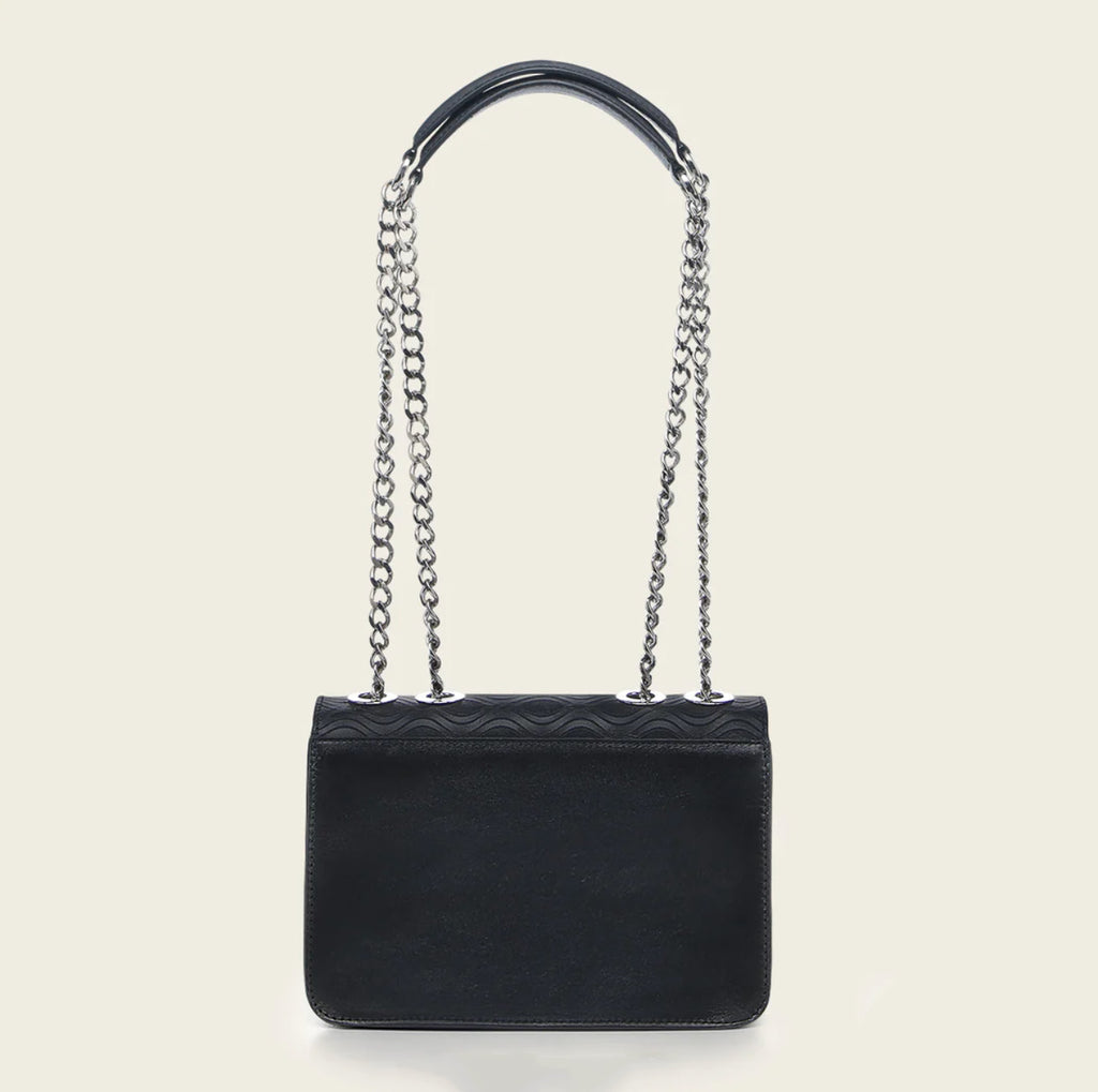 Cuadra Black Laser ans Studs Handbag DU693