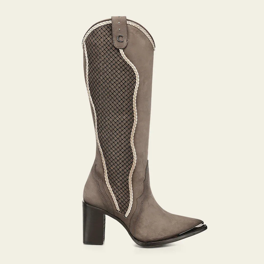Cuadra Women's Studs and Zipper Pointed Toe CC335 - Grey