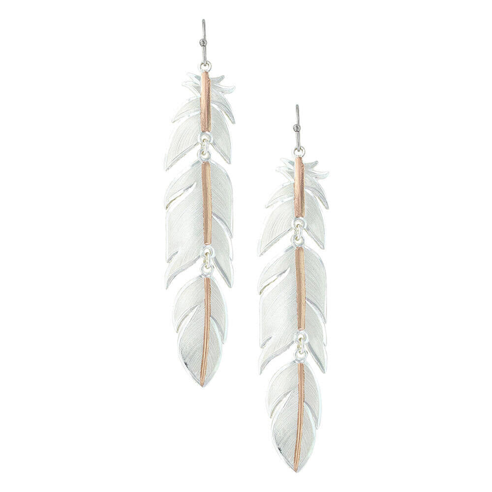 Montana Rose Gold Plume Feather Earrings ER1618RG