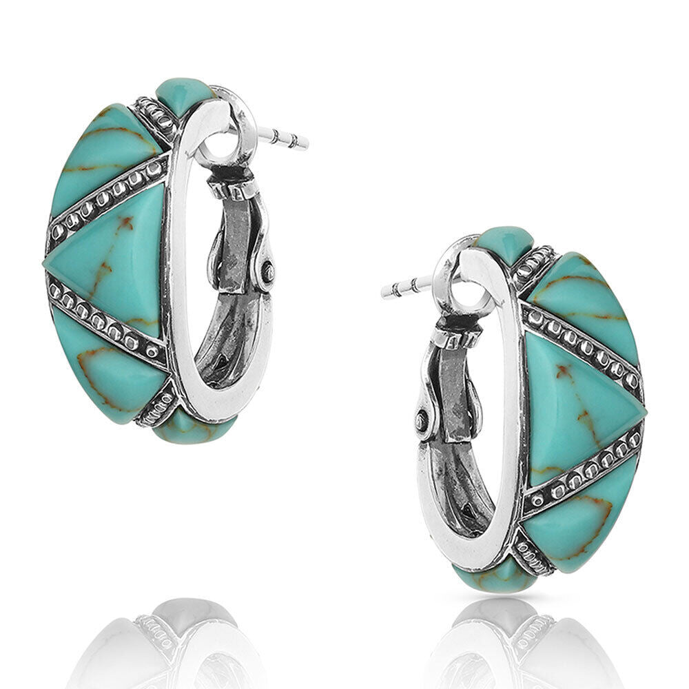 Montana Turquoise Wedge Hoop Earrings ER4833