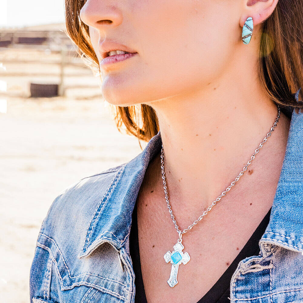 Montana Turquoise Wedge Hoop Earrings ER4833