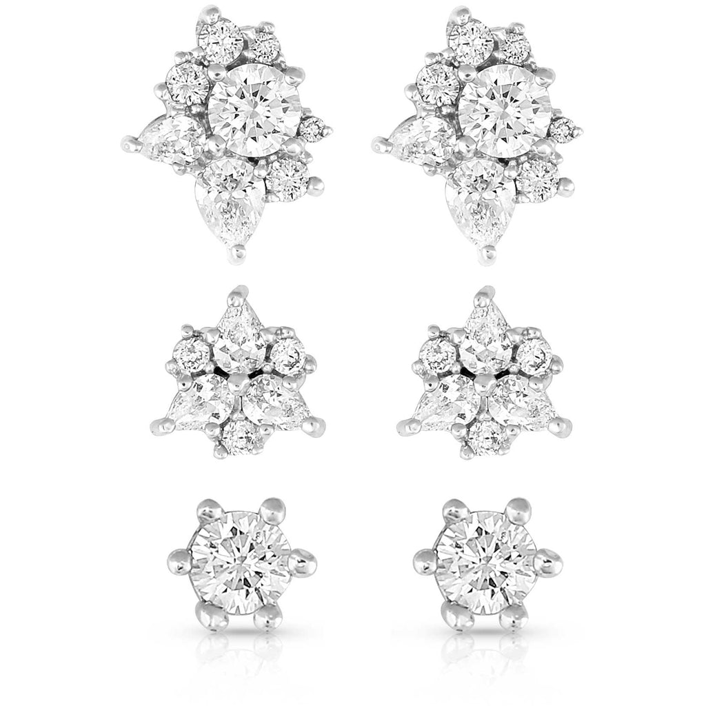 Montana Triple Play Crystal Post Earrings ER5324