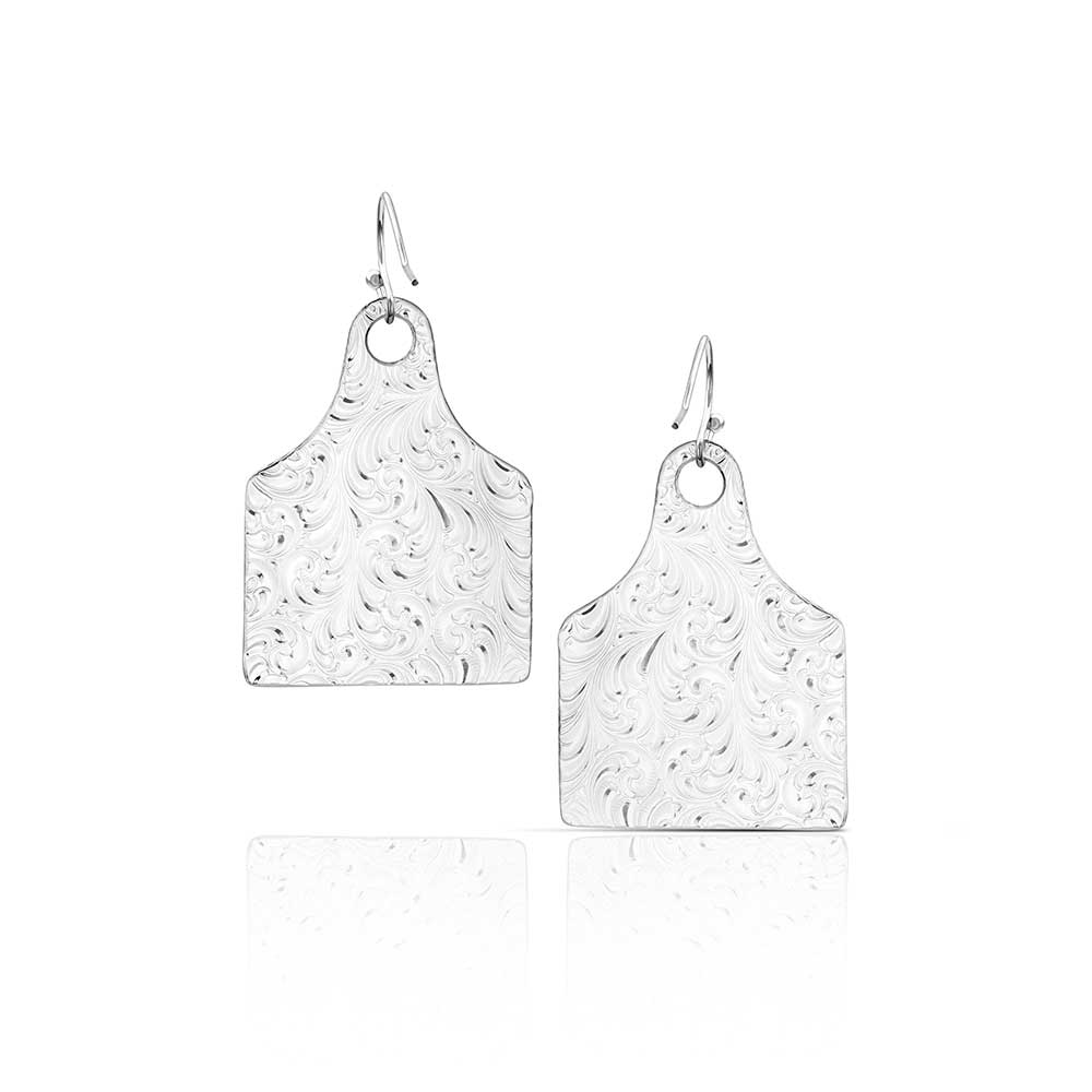 Montana Rural Route Cow Tag Earrings ER6504NFG