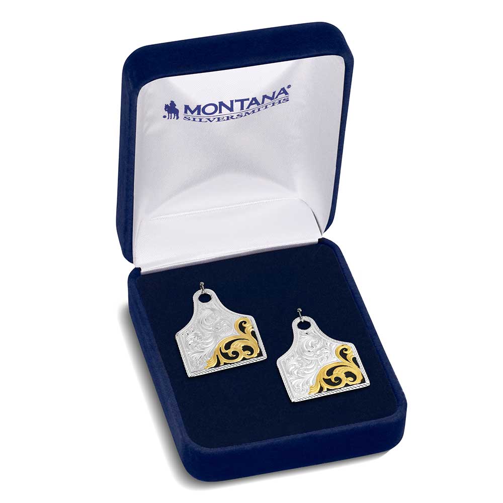 Montana Rural Route Cow Tag Earrings ER6504NFG