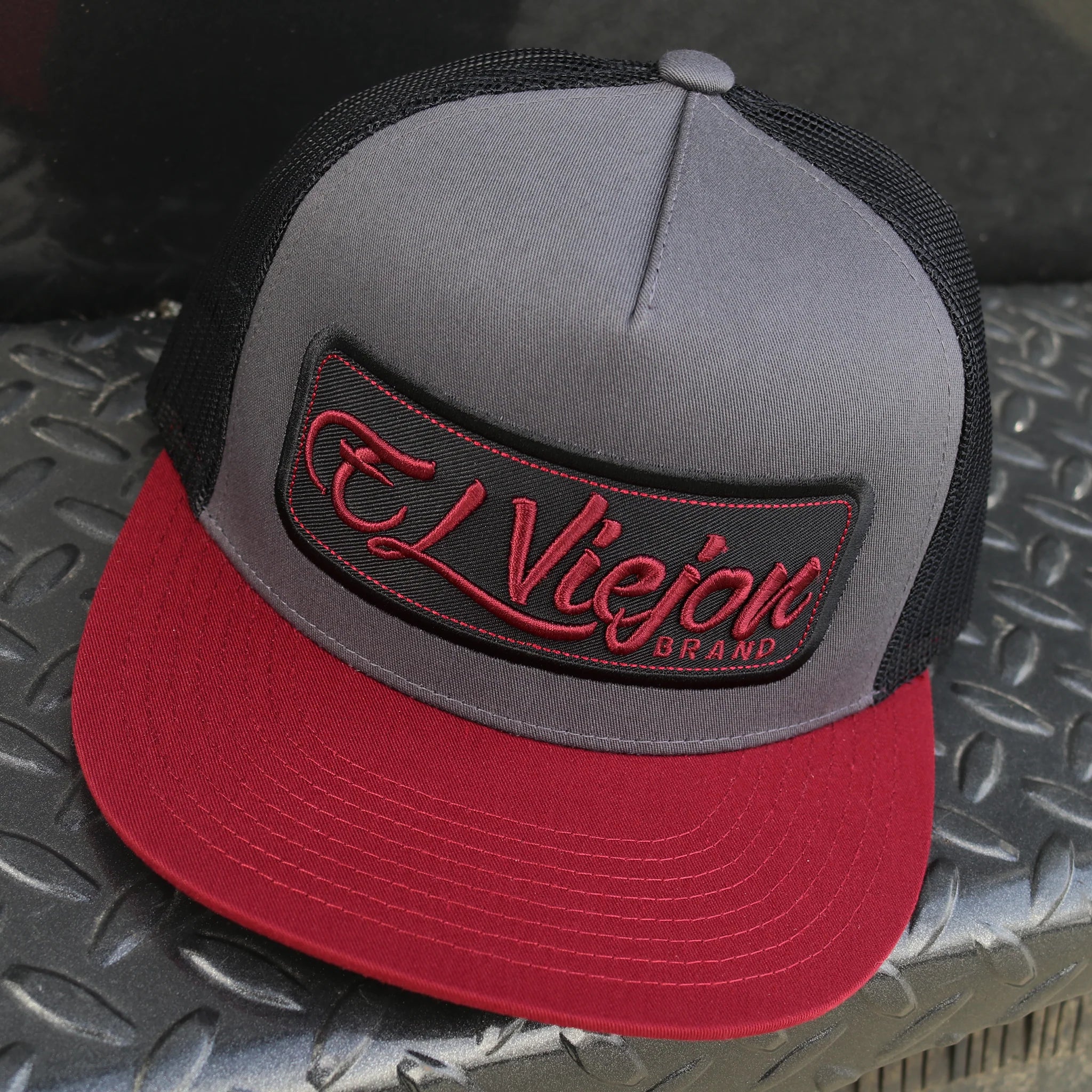 El Viejon Brand EV Patch Cardinal Flat Visor Hat