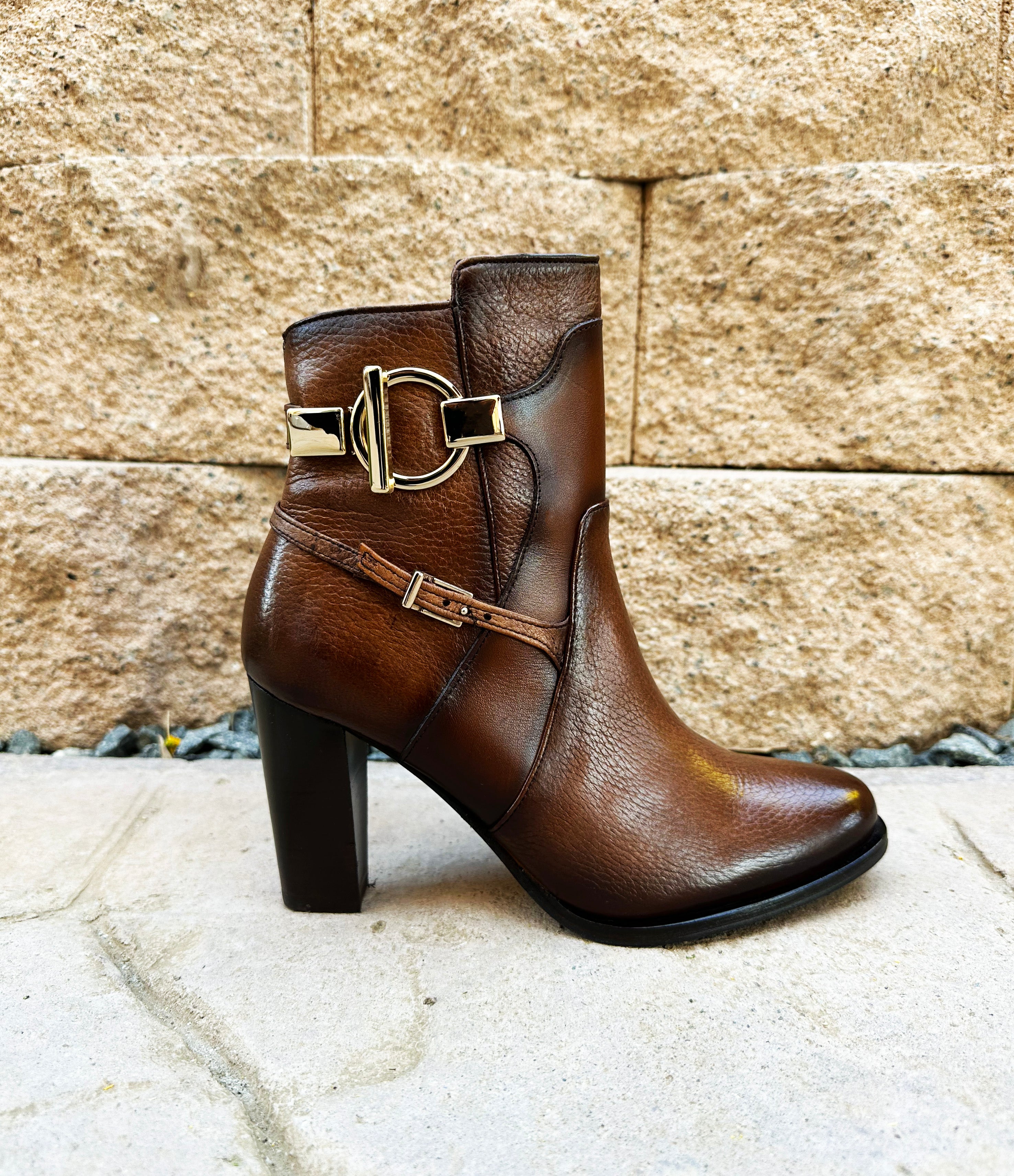 Cuadra Women's Short Boot Deer/Calf FC535 - Paris Maple