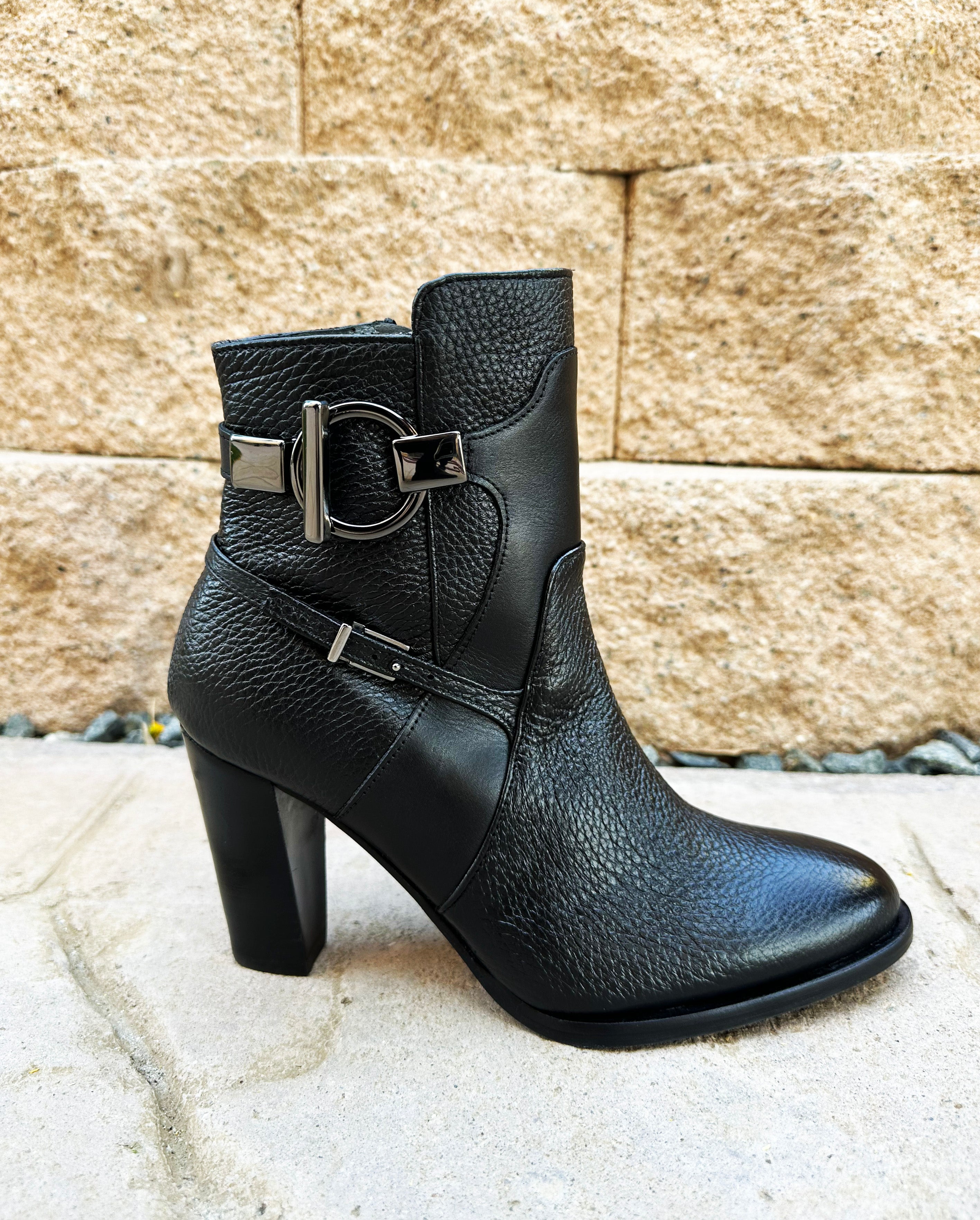 Cuadra Women's Short Boot Deer/Calf FC590 - Black