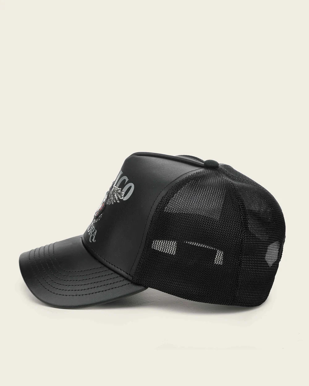 Cuadra Black Leather Cap CP002