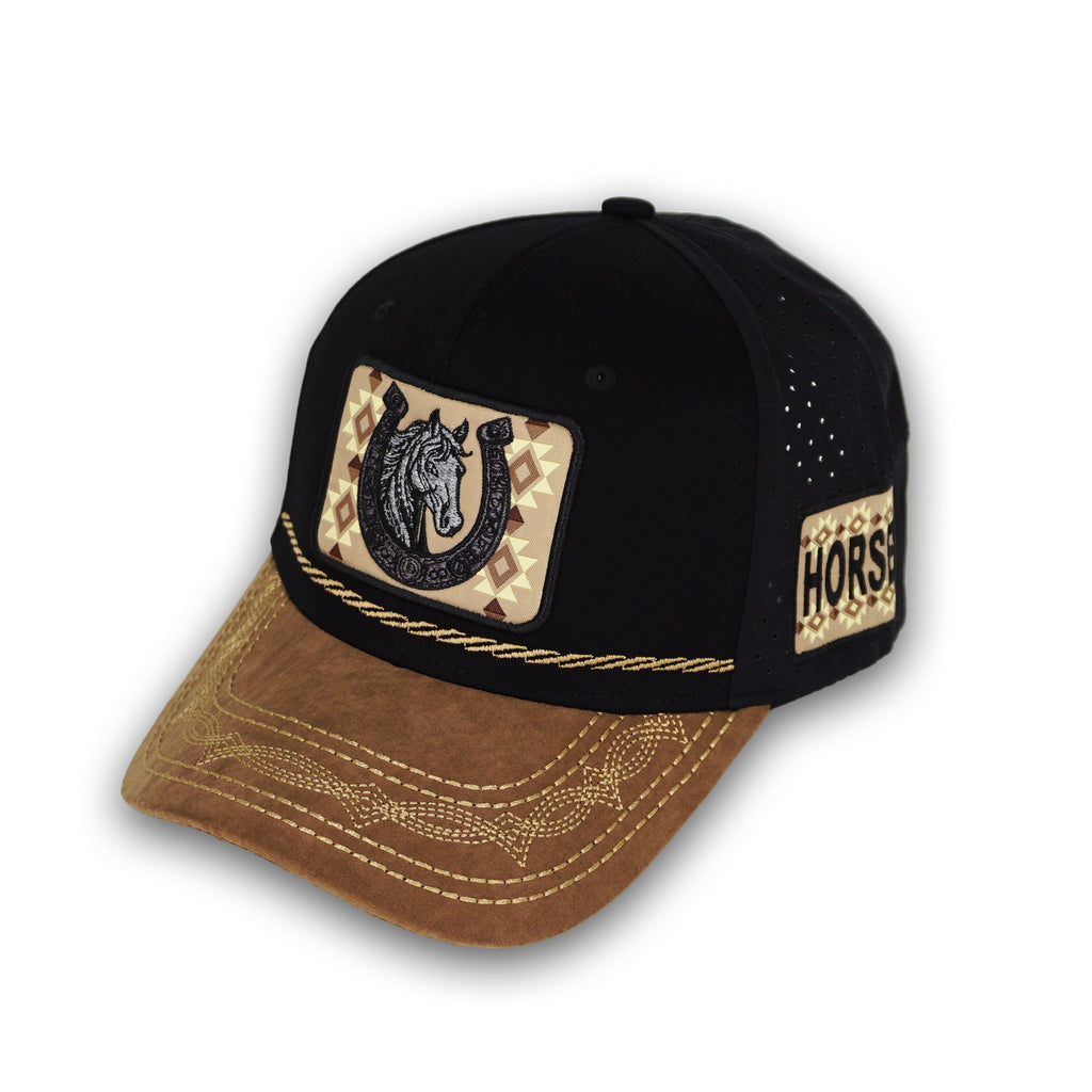 Horse Black/Brown Snapback Hat GC01