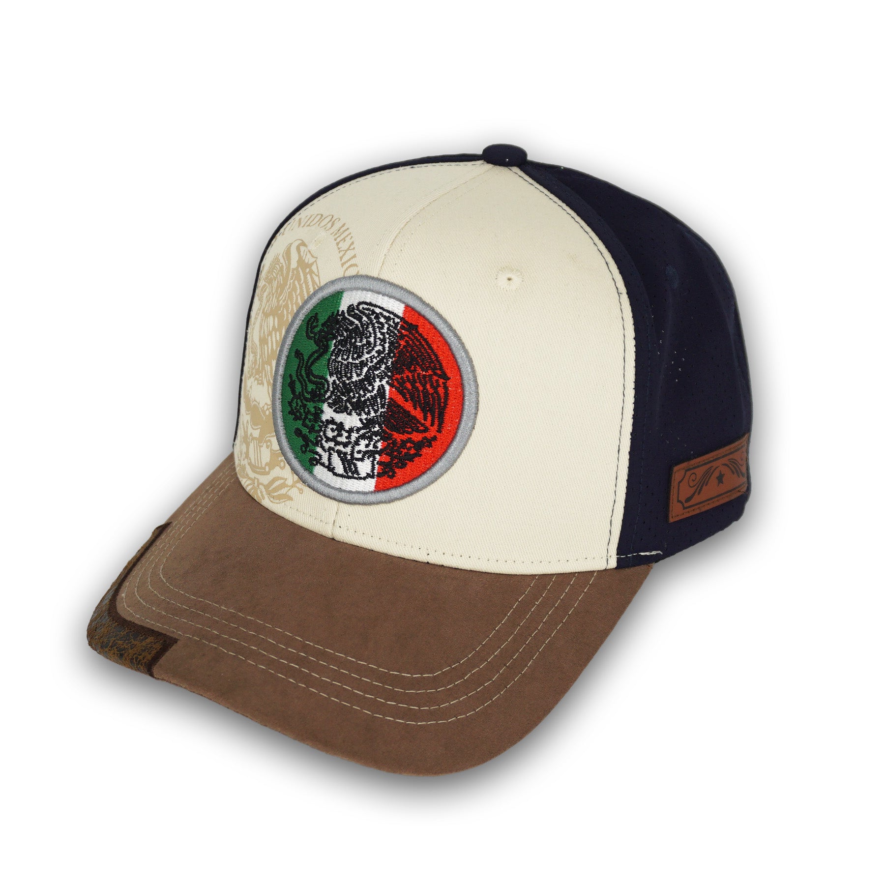 Mexico Beige/Navy Snapback Hat GC02