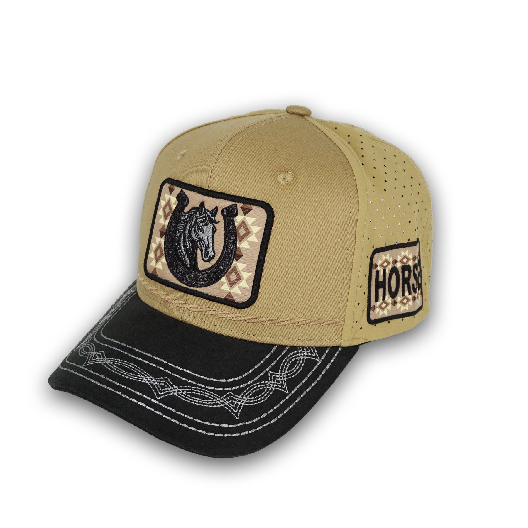 Horse Khaki Snapback Hat GC04